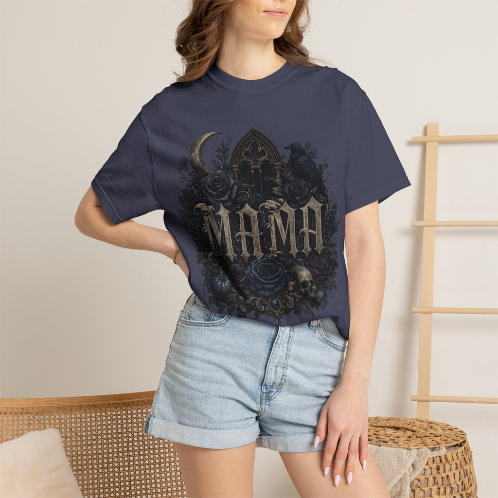 Mama Gothic Floral Skull T-Shirt — Dark Moon Mother's Day Gift. Midnight Eye, LLC

