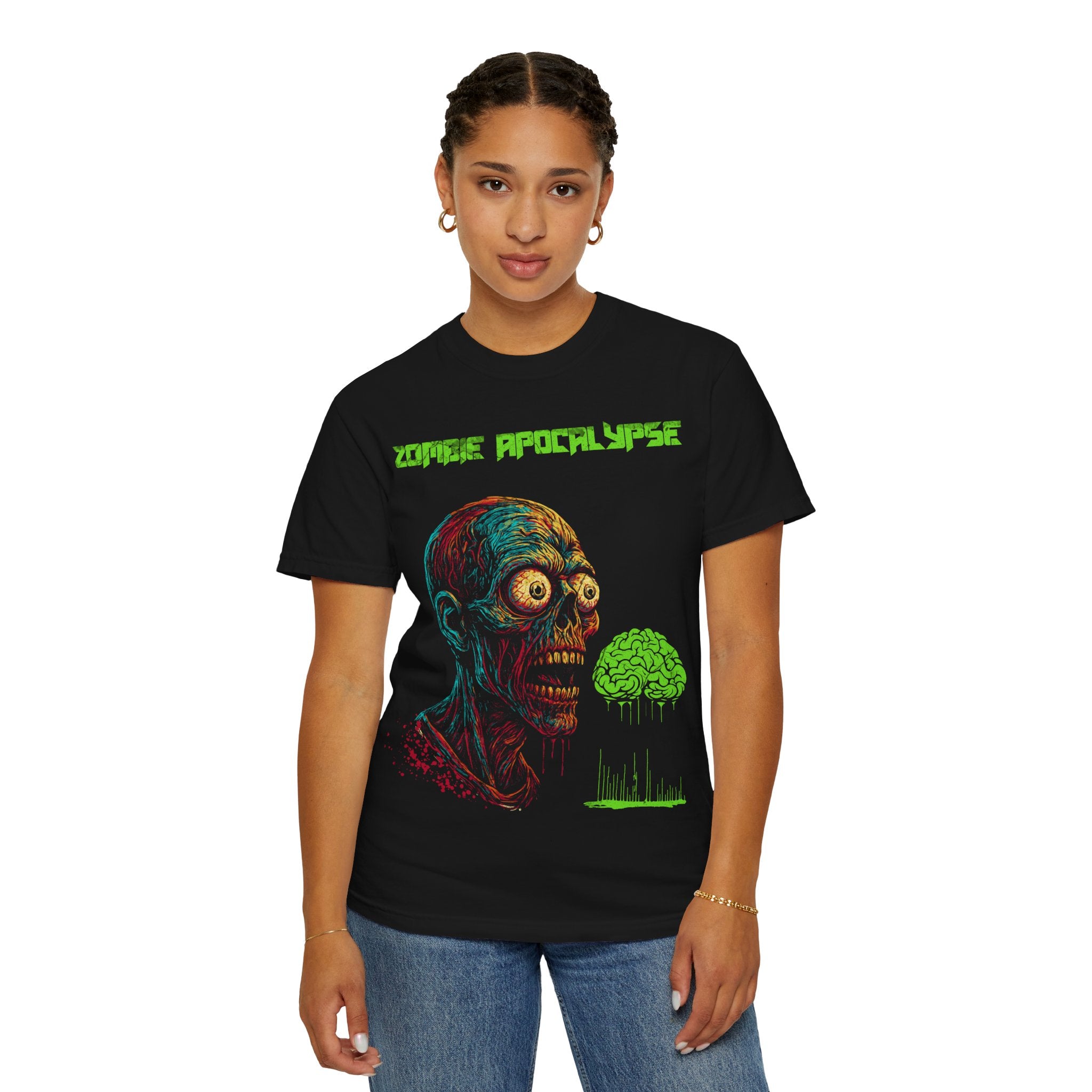 Zombie Apocalypse T-Shirt — 'Rave Til The Grave' Graphic Tee - Horror Halloween T-Shirt - Raver Tee - Midnight Eye, LLC