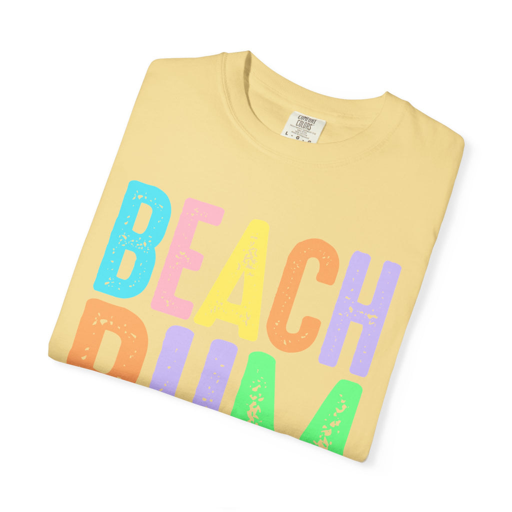 Beach Bum Summer T-Shirt — Bright Colorful Beach Tee. Midnight Eye, LLC