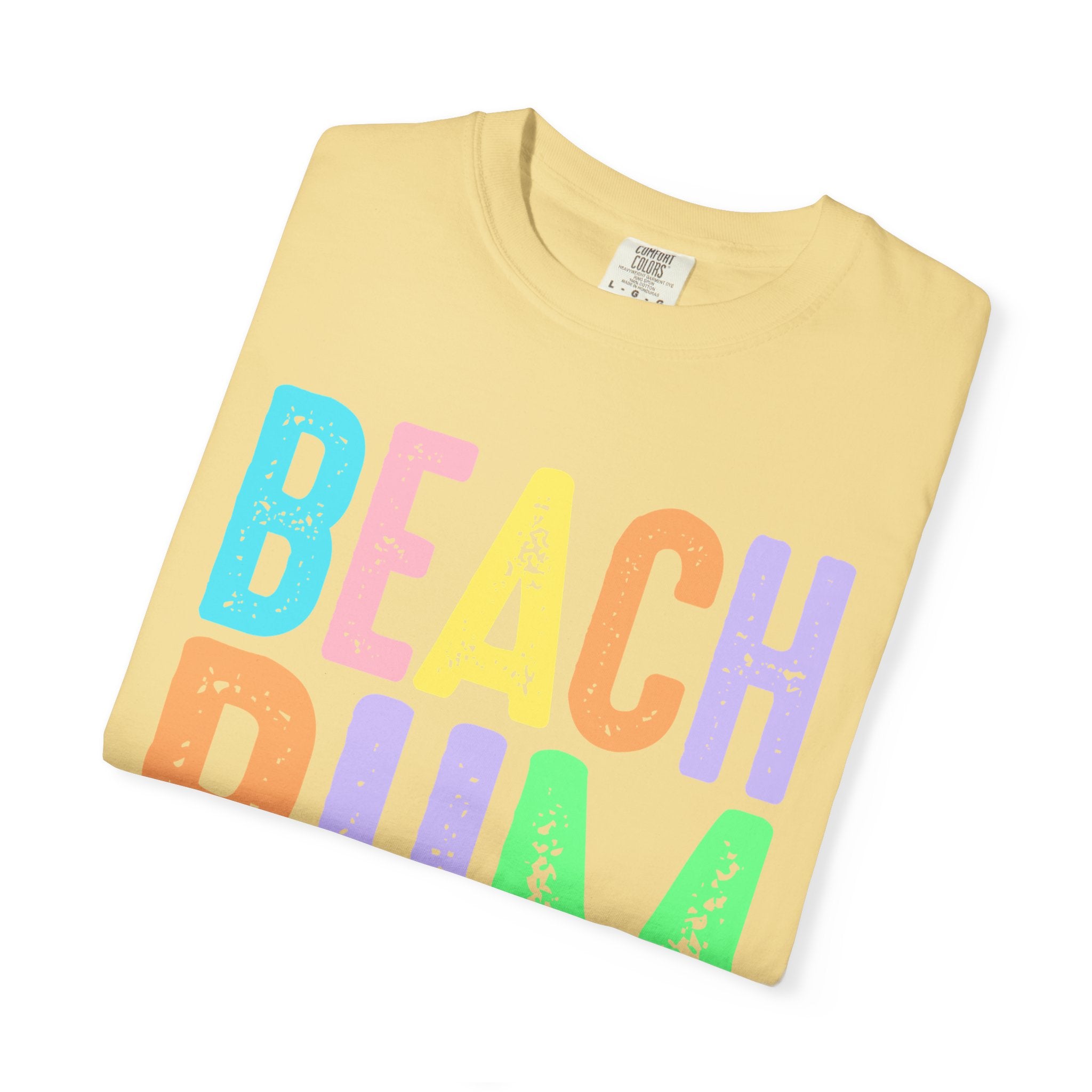 Beach Bum Summer T-Shirt — Bright Colorful Beach Tee. Midnight Eye, LLC