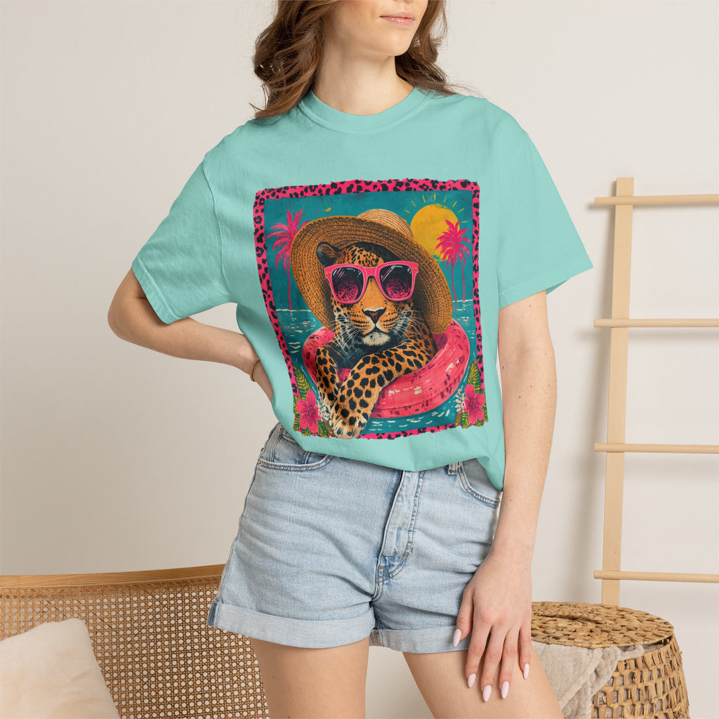 T-Shirt — Tropical Leopard in Sunglasses Summer Graphic - Sassy Vacation T-Shirt