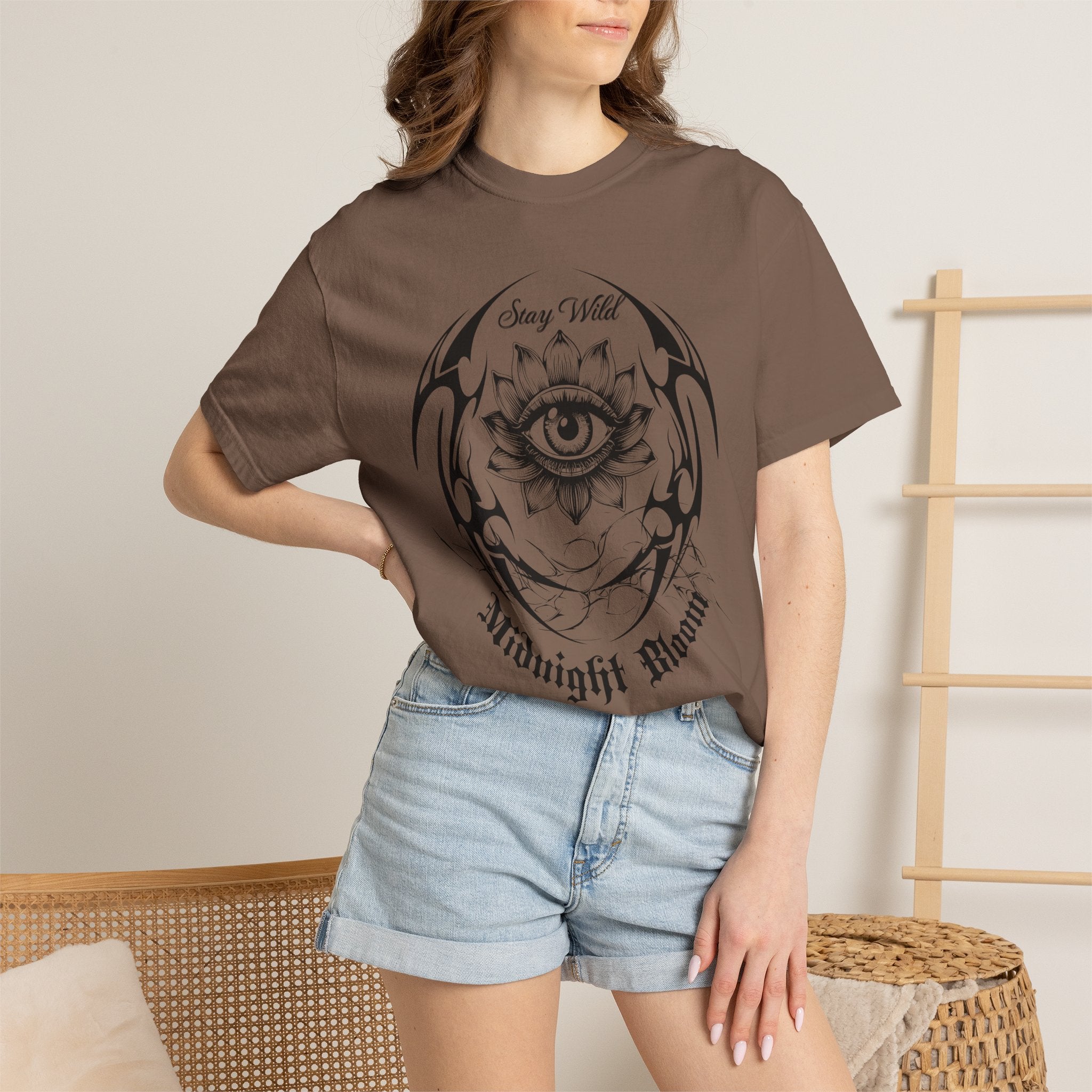 Lotus Eye Graphic T-Shirt — Cybergoth / Cyberpunk Floral Tee. Midnight Eye, LLC