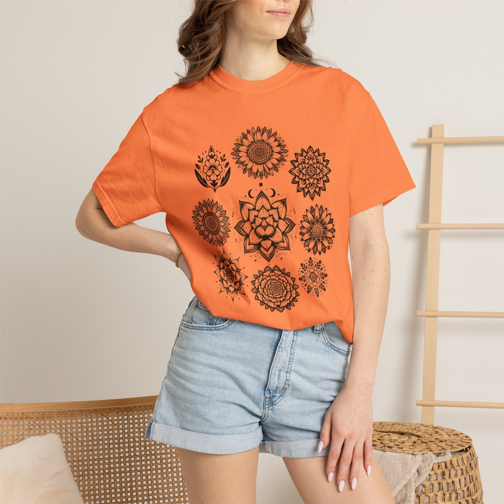 Boho Flower Collage T-Shirt - Floral Graphic Tee