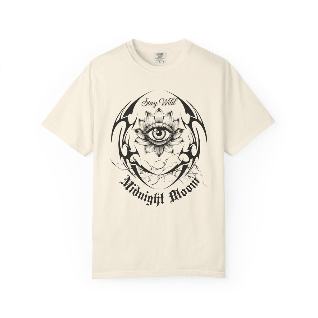 Lotus Eye Graphic T-Shirt — Cybergoth / Cyberpunk Floral Tee. Midnight Eye, LLC