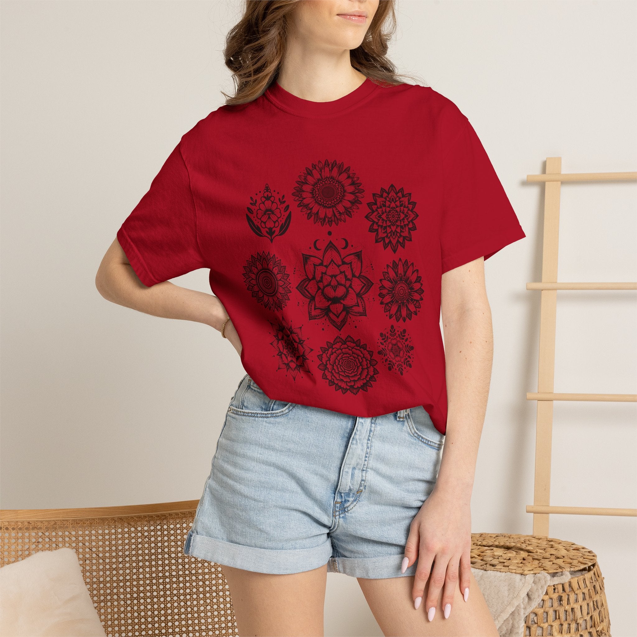 Boho Flower Collage T-Shirt - Floral Graphic Tee