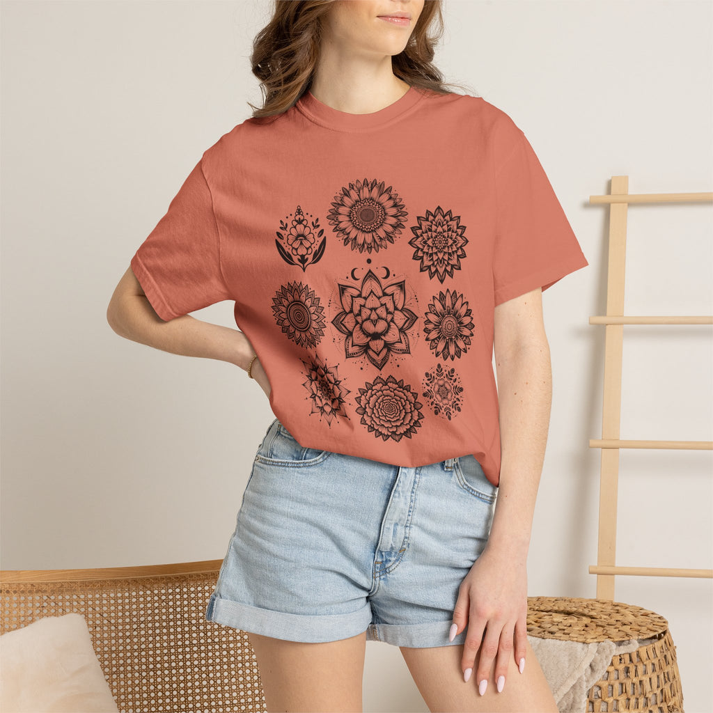 Boho Flower Collage T-Shit - Floral Graphic Tee