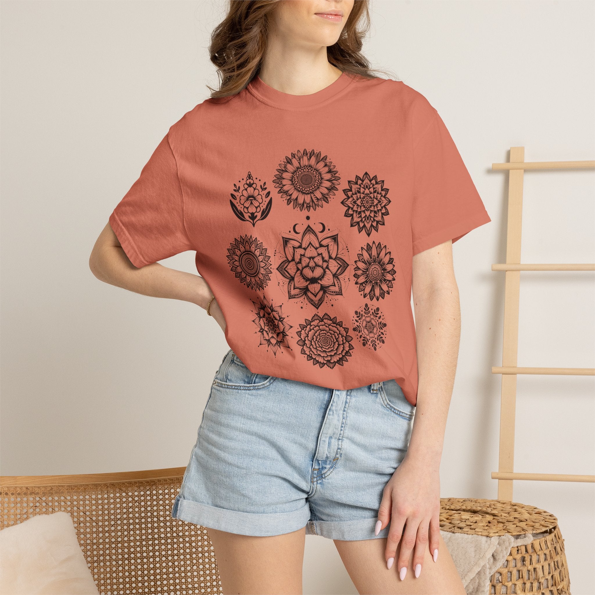 Boho Flower Collage T-Shit - Floral Graphic Tee