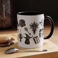 Witchcraft Pattern Coffee Mug – Gothic Raven, Broom & Potion Cup - Midnight Eye, LLC