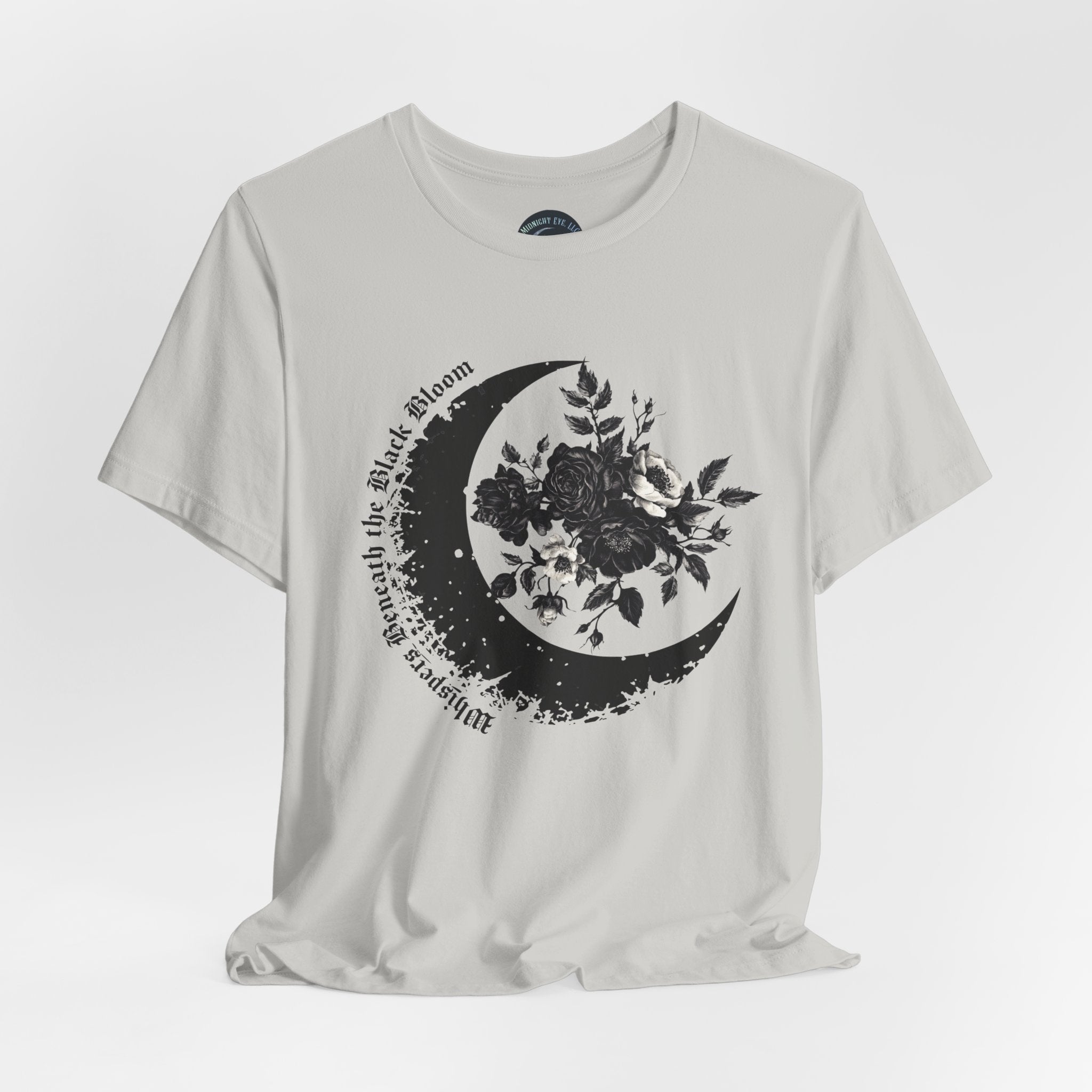 Floral Tee — Crescent Moon Design - Gothic Moon Tee - Dark Aesthetic - Midnight Eye, LLC