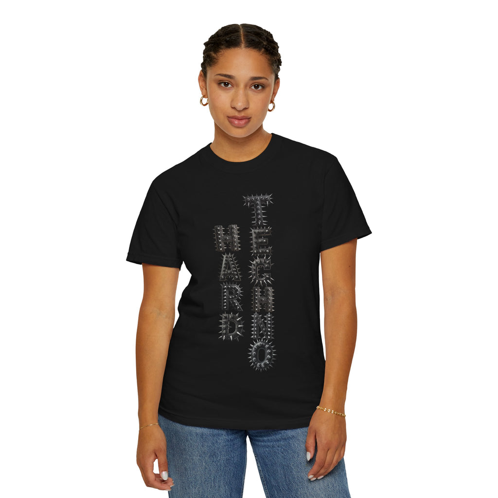 Hard Techno Rave T-Shirt - Punk Font & Cybersigilism Dragn Head. Midnight Eye, LLC