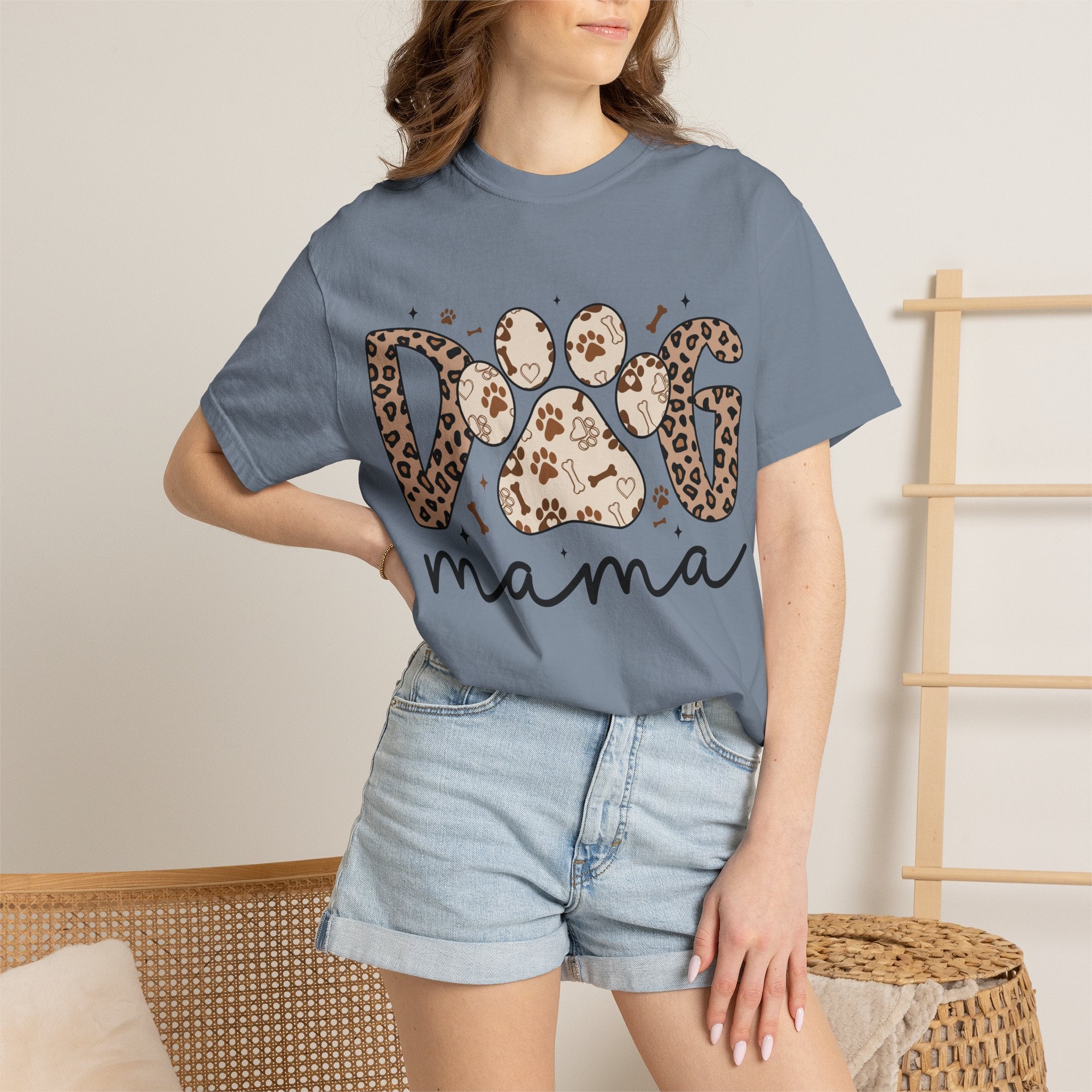 Dog Mama Leopard Paw T-Shirt – Cute Animal Print Tee for Pet Lovers. Midnight Eye, LLC