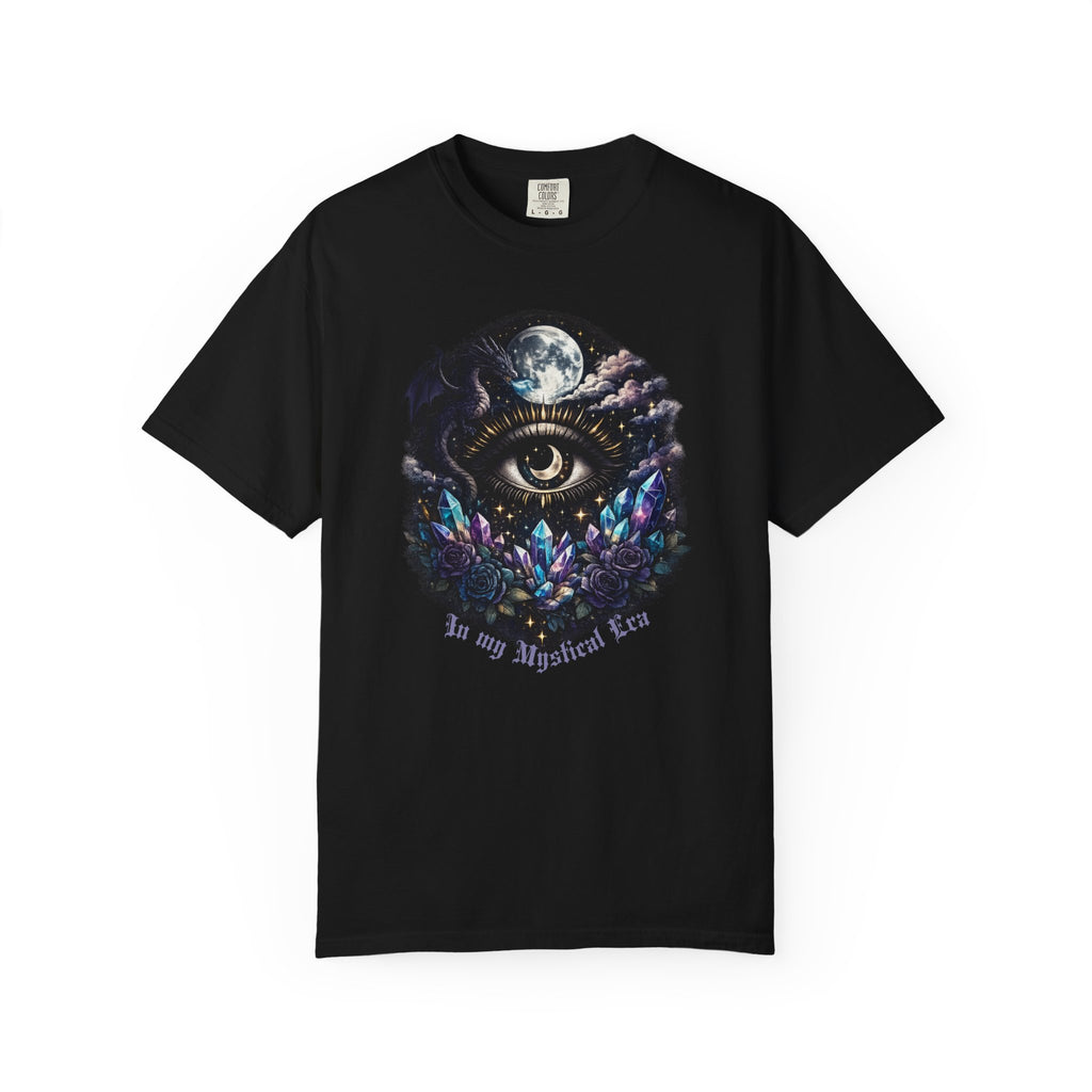 Mystic Third Eye T-shirt — Celestial Moon, Crystals & Dragon Eye Graphic Tee - Dark Aesthetic Tee - Midnight Eye, LLC