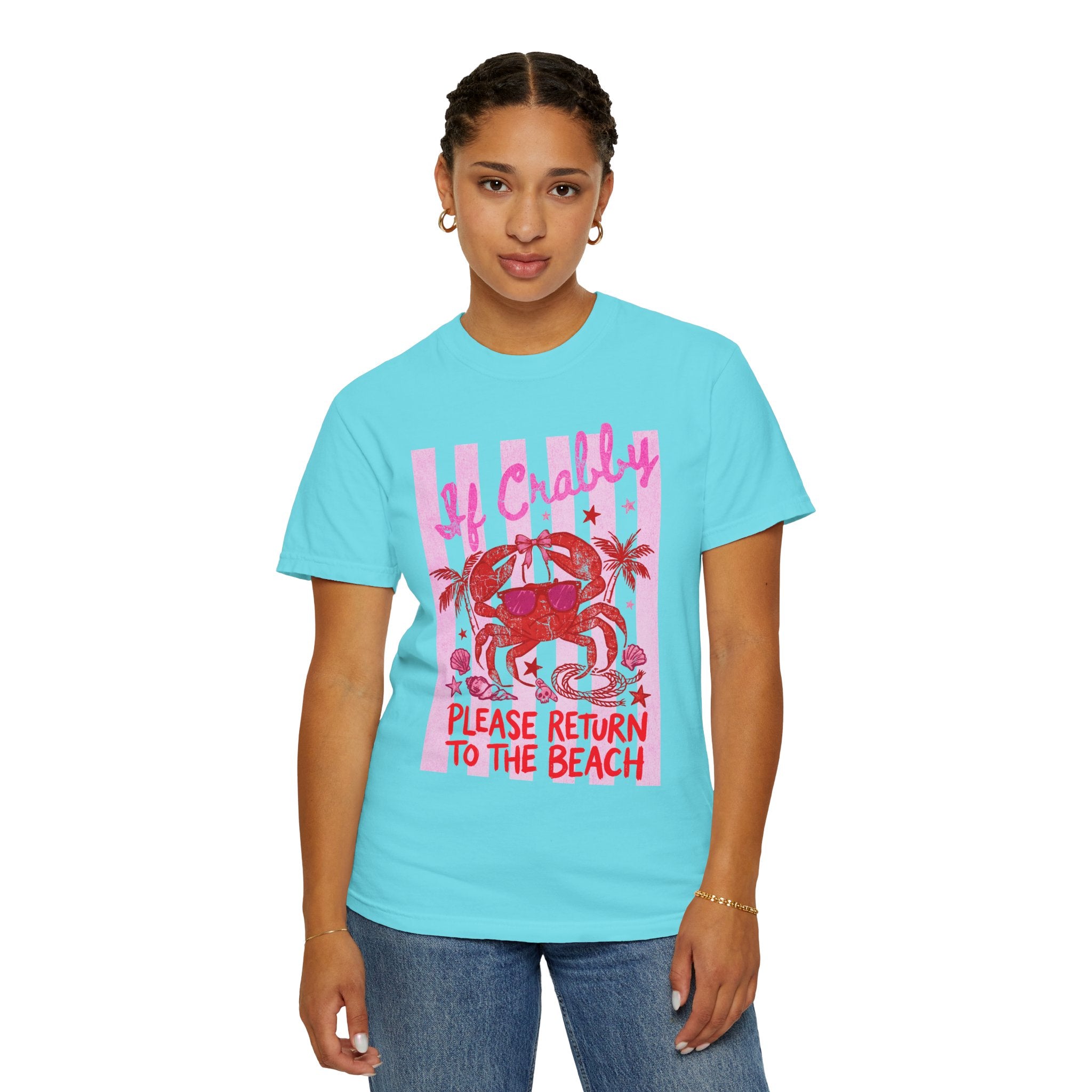 Funny Crab Beach Shirt - If Crabby, Please Return to the Beach. Summer Funny Tee - Midnight Eye, LLC