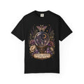 Crystal Garden Oracle T-Shirt — Mystical Moon & Crystal Ball Graphic Tee. Midnight Eye, LLC