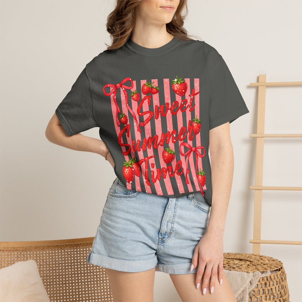 Sweet Summer Time Strawberry Graphic T-Shirt - Cute Summer T-Shirt - Fruit Tee
