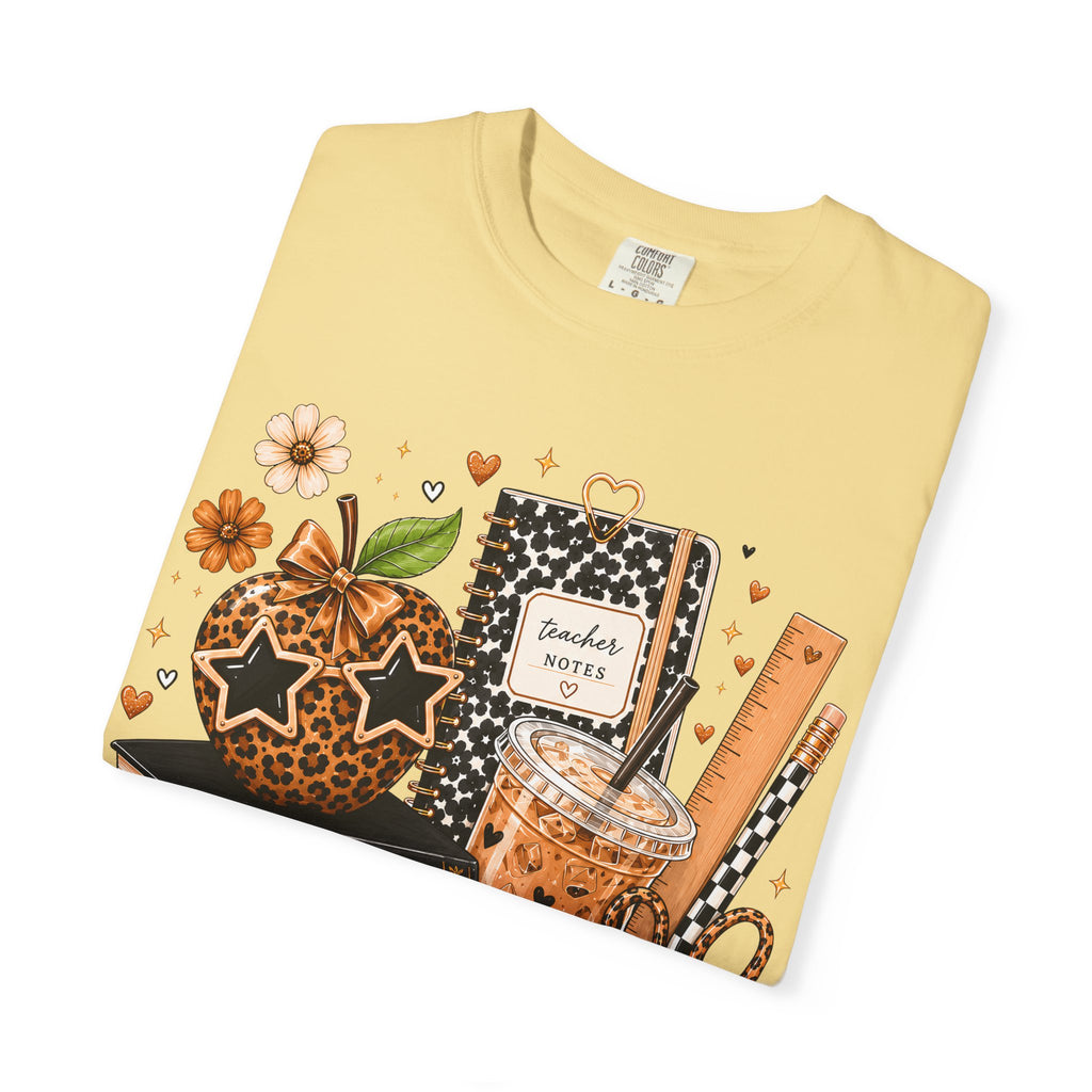 Teacher Life T‑Shirt — Teach Inspire Love Fall Apple & Coffee Graphic Tee