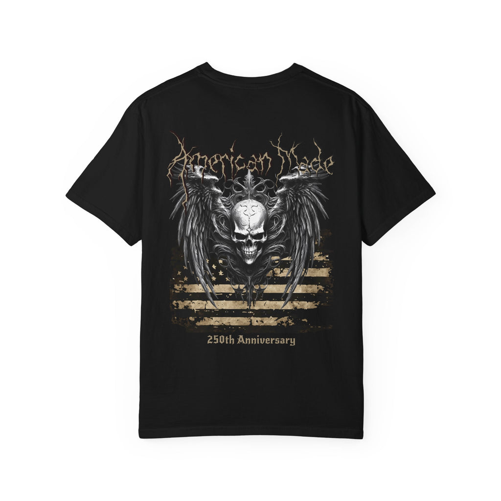 Skull Wings T-Shirt — 250th Anniversary Gothic American Flag Tee - Patriotic Tee - Midnight Eye, LLC