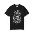 Moon Skull & Daisies Graphic T-Shirt - Half Tone Alternative Tee. Midnight Eye, LLC