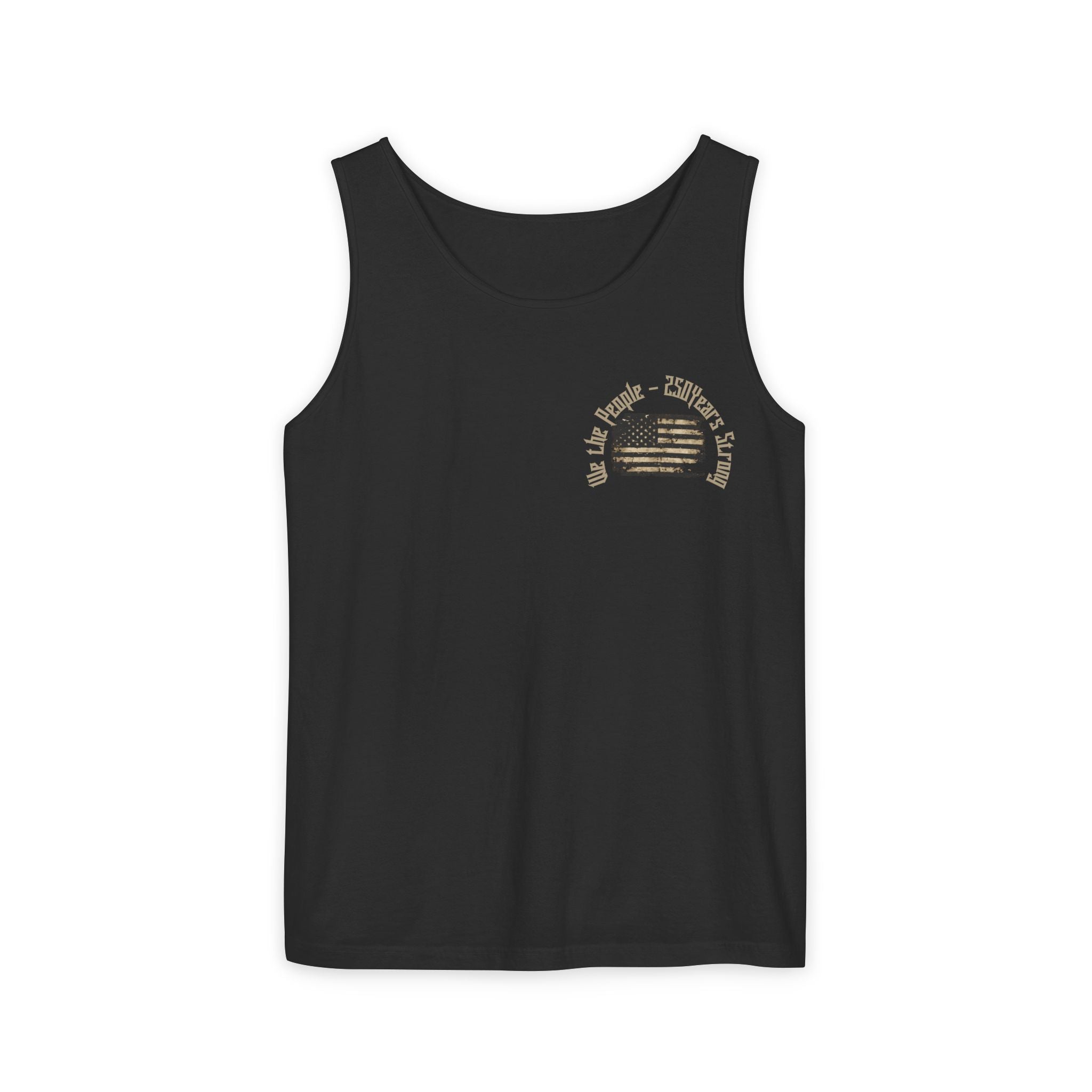 250th Anniversary Vintage USA Flag Skull Wings Tank Top - Gothic Tee