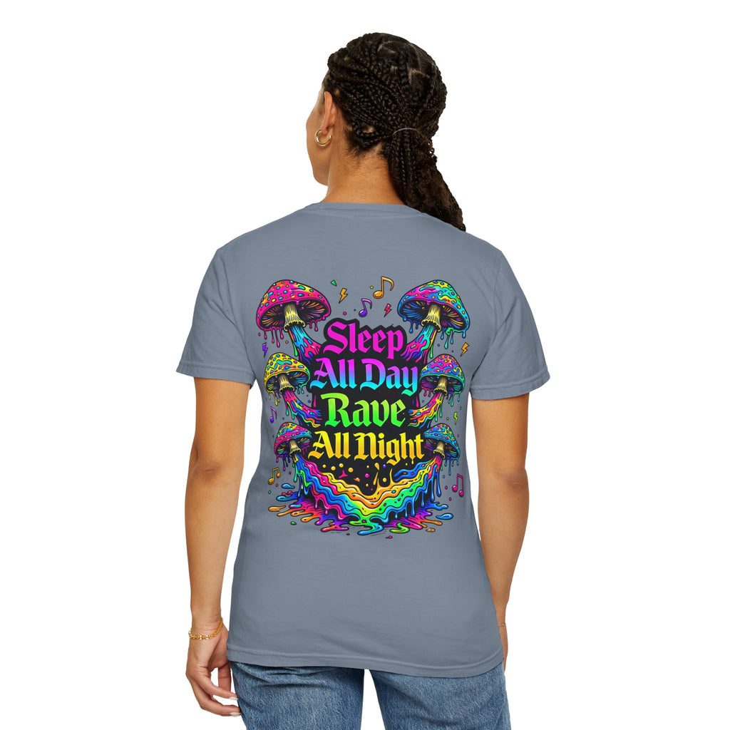 Personalized Rave Mushroom T-Shirt – Festival Tee. Enter Text and Year of Your Festival - Midnight Eye, LLC
