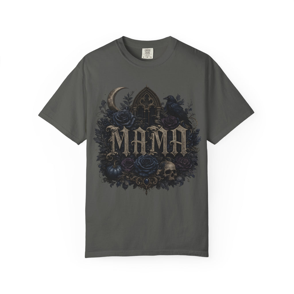 Mama Gothic Floral Skull T-Shirt — Dark Moon Mother's Day Gift. Midnight Eye, LLC