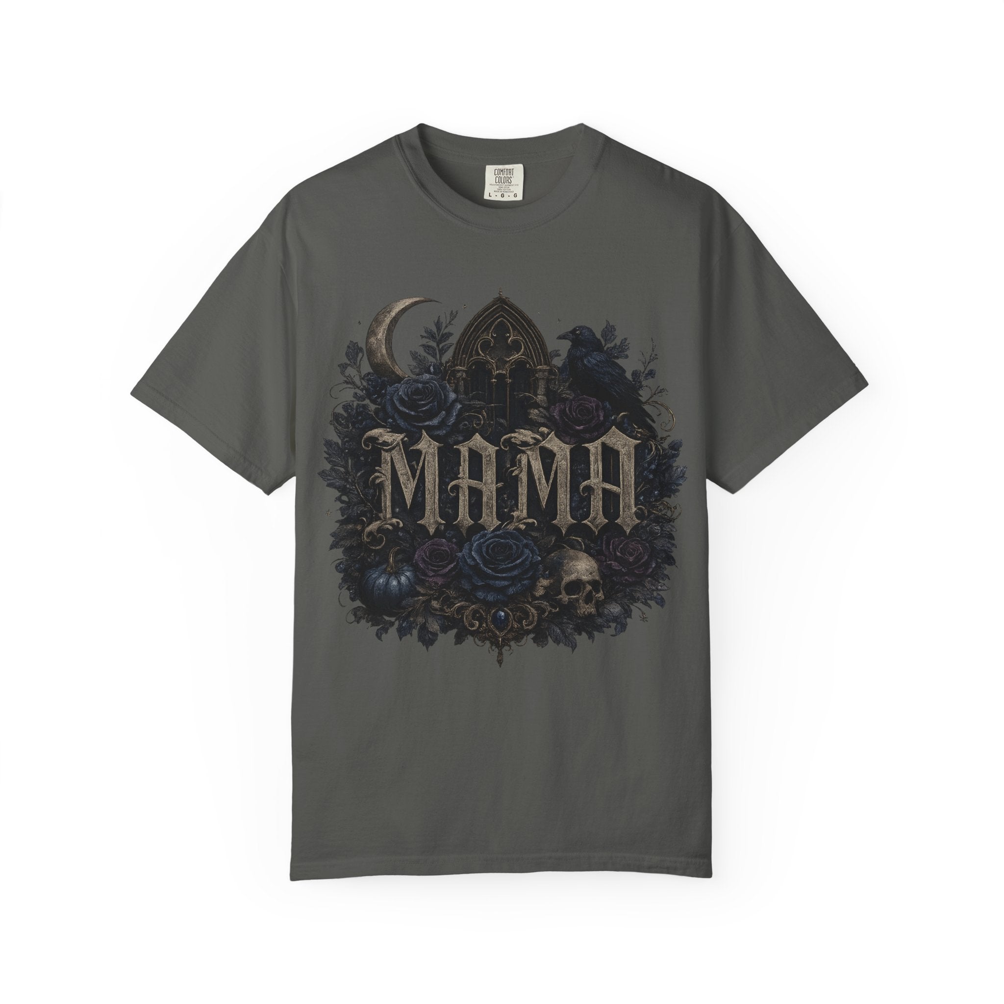 Mama Gothic Floral Skull T-Shirt — Dark Moon Mother's Day Gift. Midnight Eye, LLC