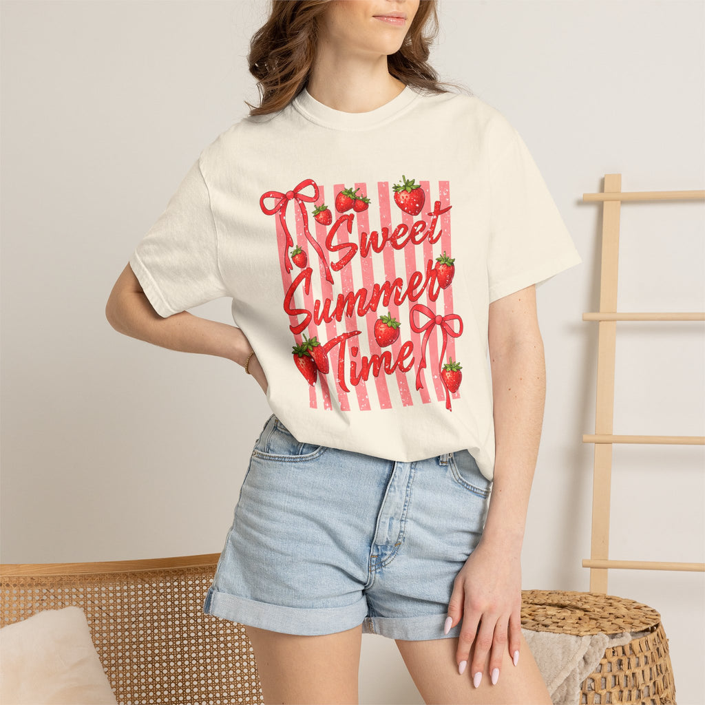 Sweet Summer Time Strawberry Graphic T-Shirt - Cute Summer T-Shirt - Fruit Tee