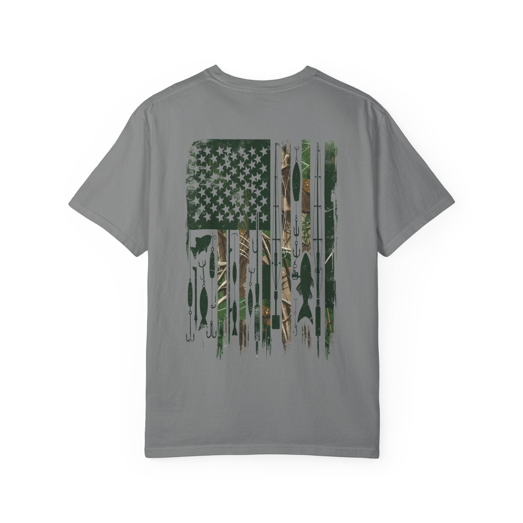 Fishing Flag T-Shirt — "Life is Better Fishing" Graphic Tee - Patriotic Tee - Father's Day T-Shirt - Midnight Eye, LLC