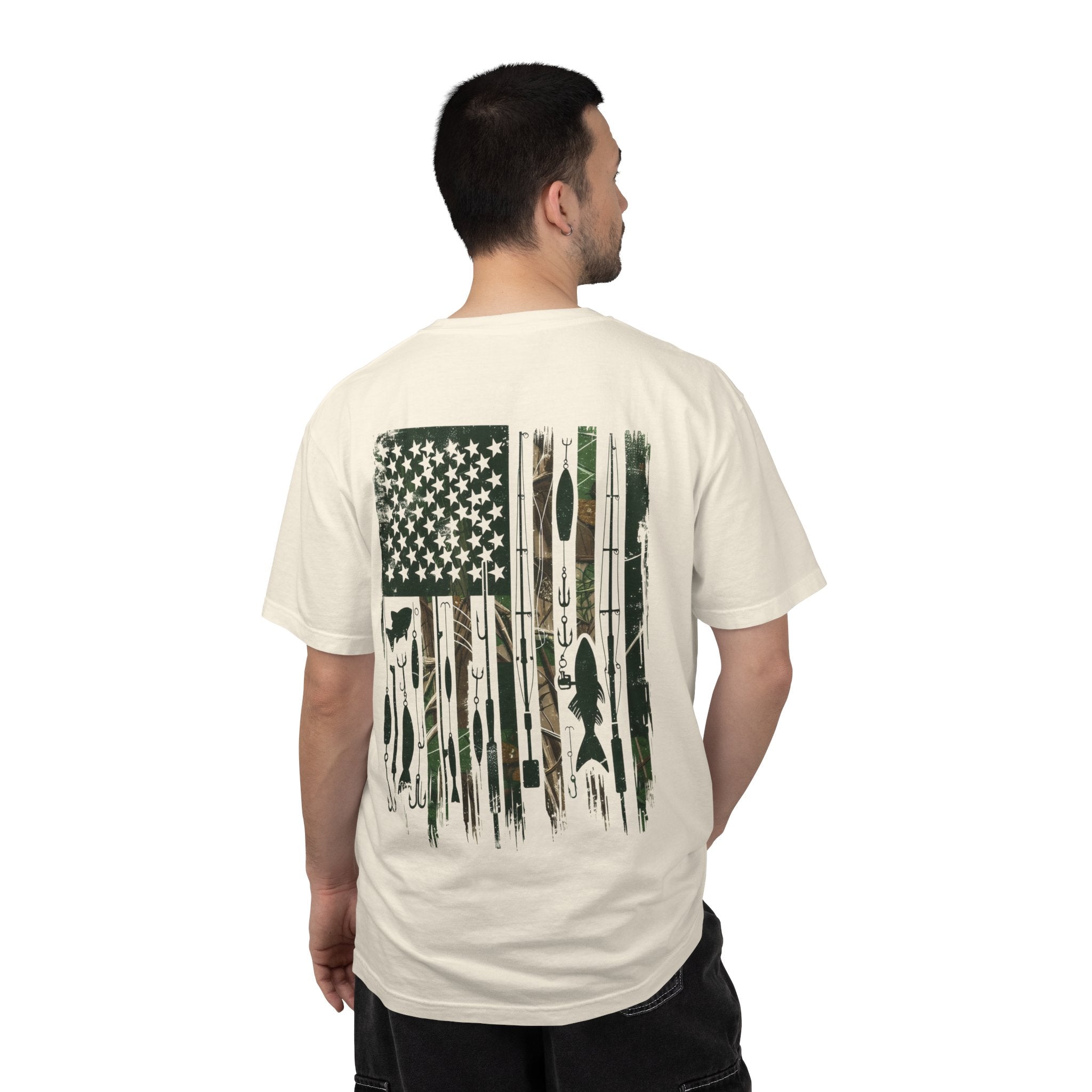 Fishing Flag T-Shirt — "Life is Better Fishing" Graphic Tee - Patriotic Tee - Father's Day T-Shirt - Midnight Eye, LLC