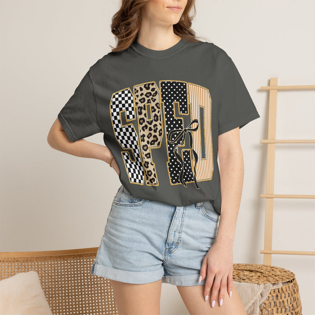 T-Shirt — Special Education Leopard & Checker Graphic Tee