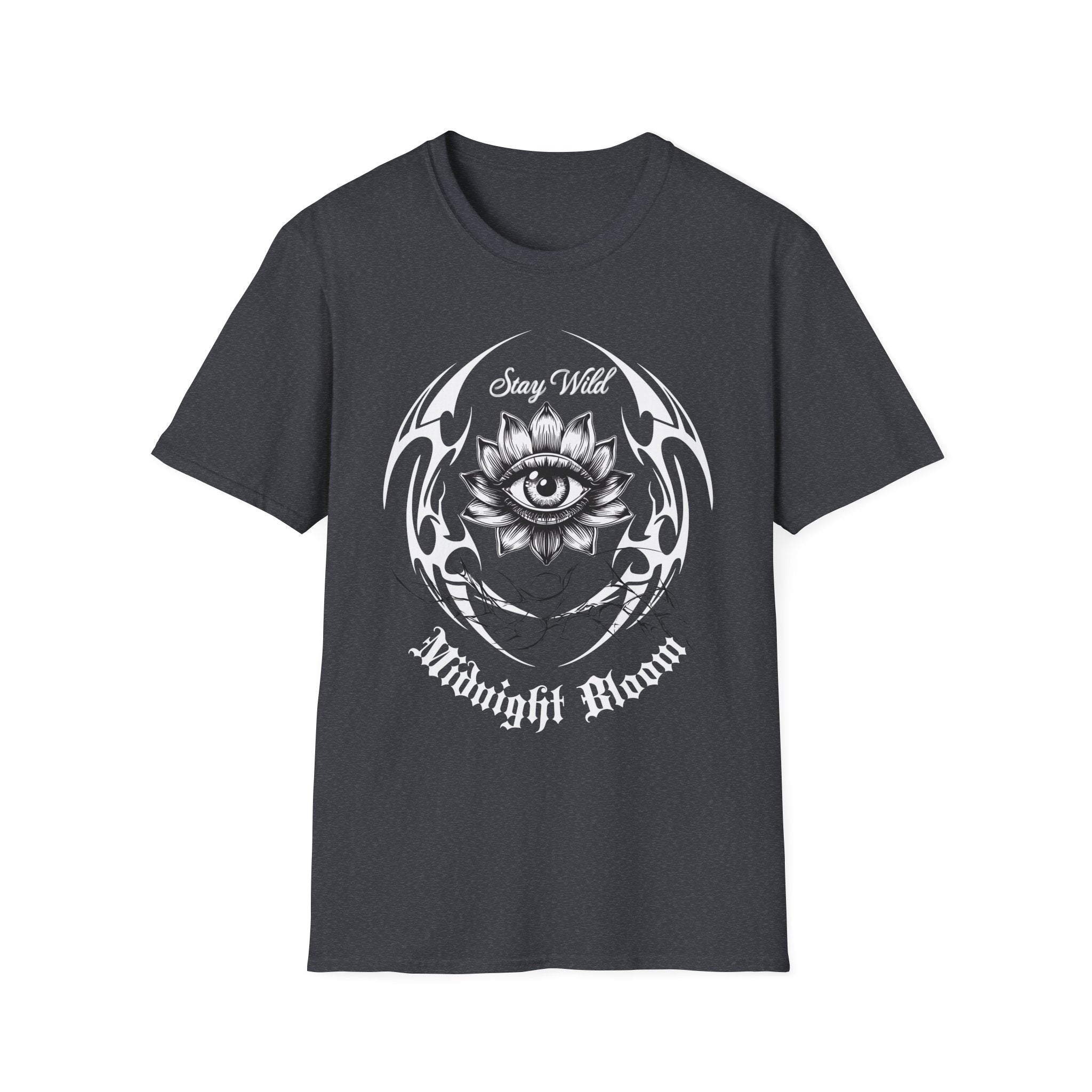 Stay Wild Midnight Moon T-Shirt — Mystical Lotus Eye Graphic Tee - Goth Tee- Dark Aesthetic T-Shirt