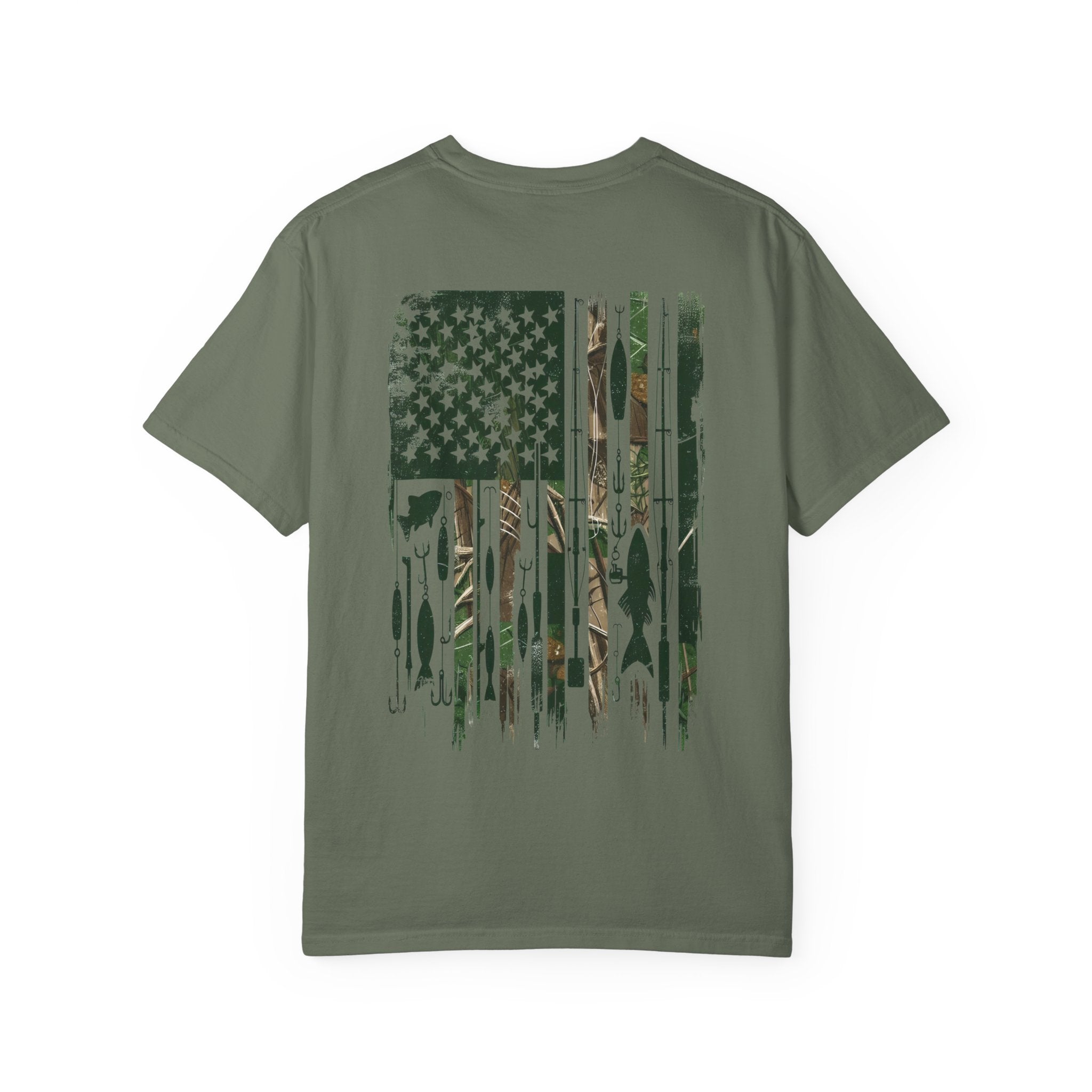 Fishing Flag T-Shirt — "Life is Better Fishing" Graphic Tee - Patriotic Tee - Father's Day T-Shirt - Midnight Eye, LLC