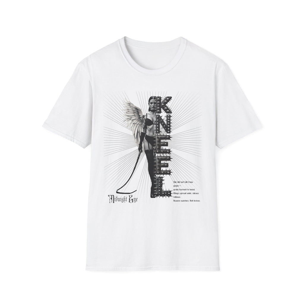 Angel Graphic T-Shirt — Gothic Angel Illustration & Script Quote - Vintage Tee - BDSM T-Shirt - Midnight Eye, LLC