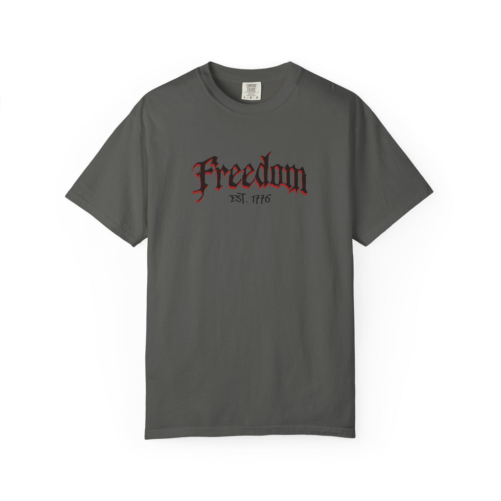 Freedom Skull Tee — Gothic Skull Wings with Distressed American Flag - Streetwear T-Shirt - Midnight Eye, LLC
