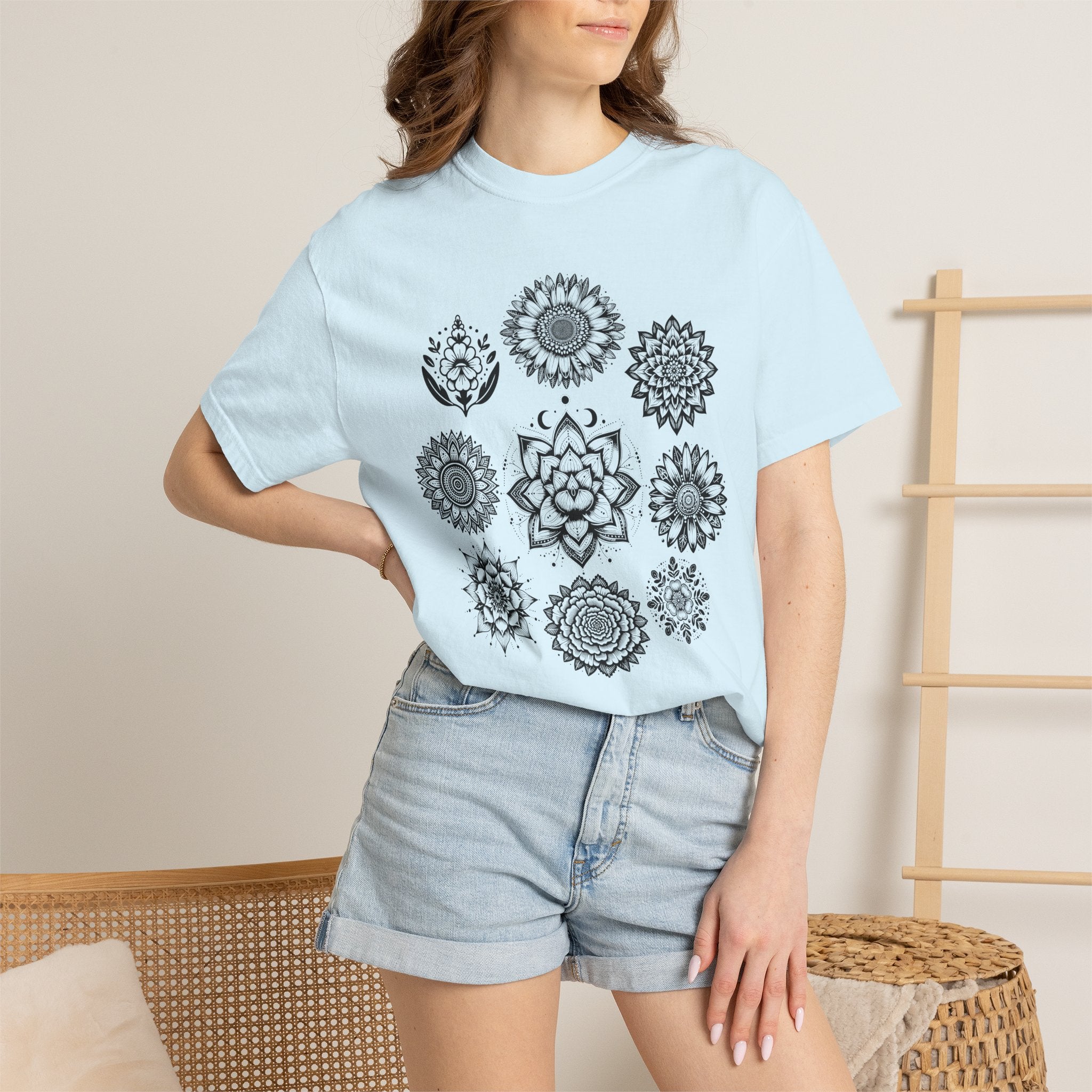 Boho Flower Collage T-Shirt - Floral Graphic Tee