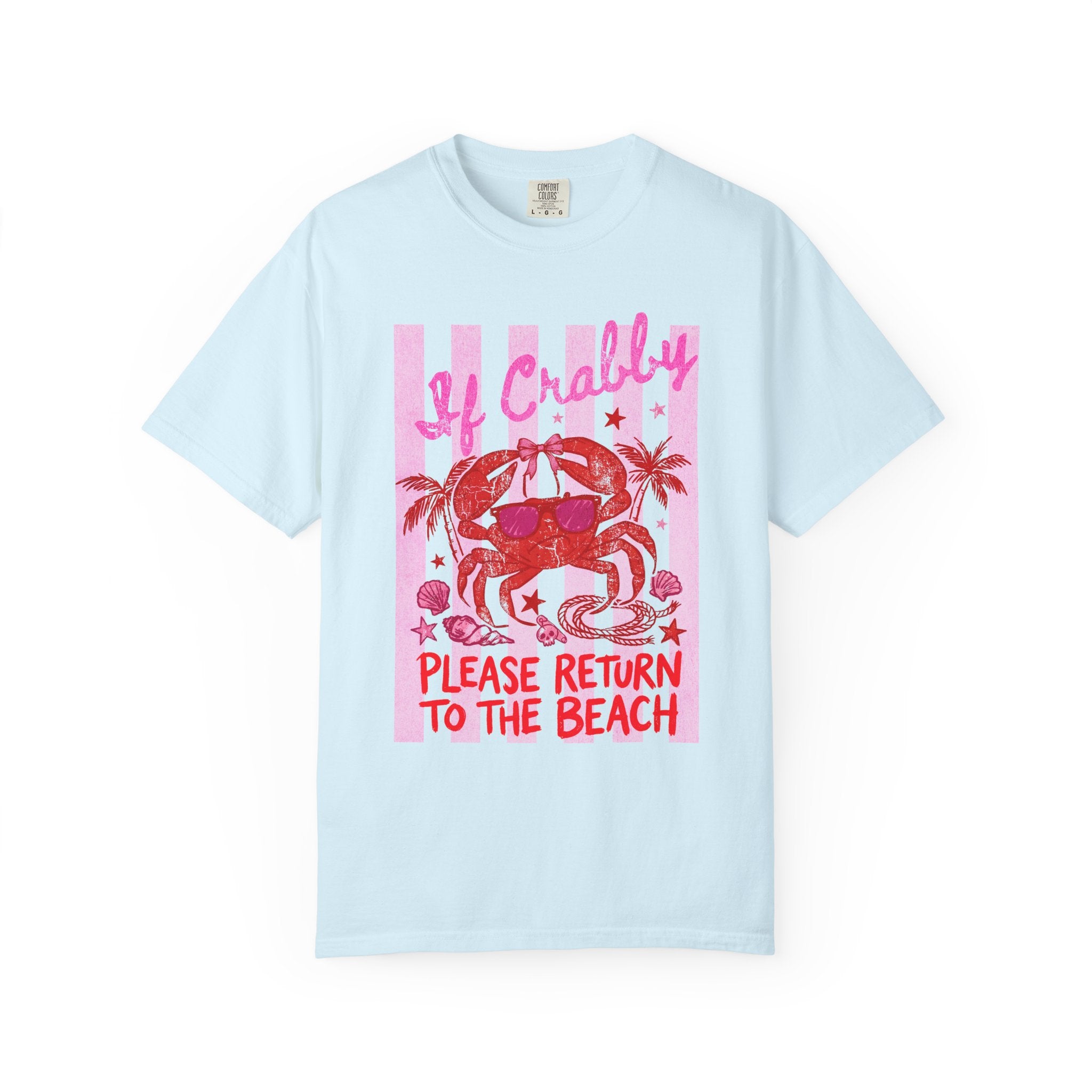 Funny Crab Beach Shirt - If Crabby, Please Return to the Beach. Summer Funny Tee - Midnight Eye, LLC