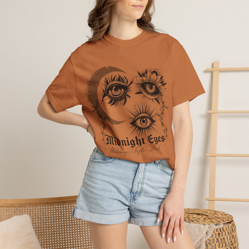 Midnight Eyes Graphic T-Shirt — Moon & Eye Gothic Vintage Tee