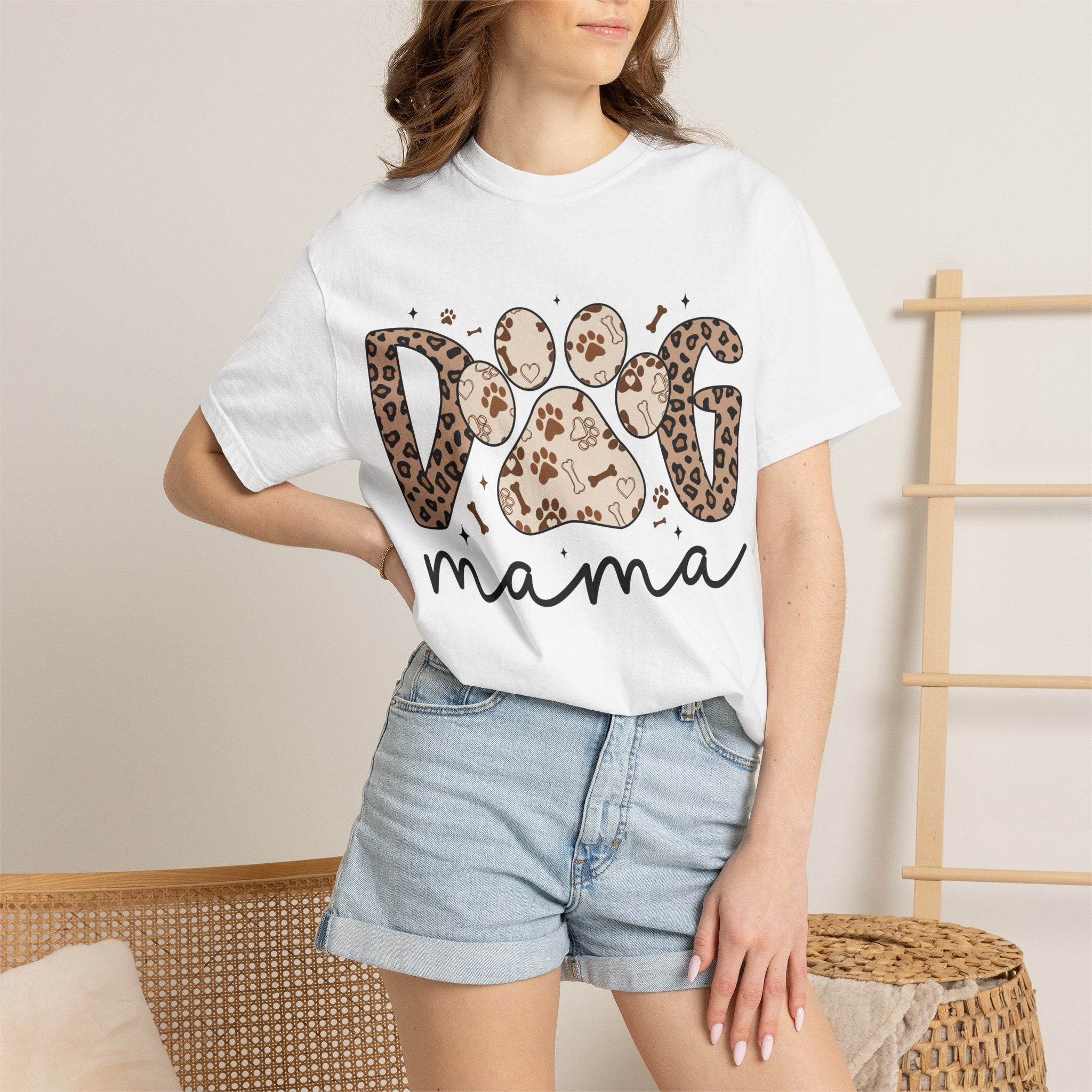 Dog Mama Leopard Paw T-Shirt – Cute Animal Print Tee for Pet Lovers. Midnight Eye, LLC