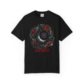 Mystical Moon T-Shirt — “Stay Mystical” Floral Crescent Tee - Dark Aesthetic T-Shirt. Midnight Eye, LLC.