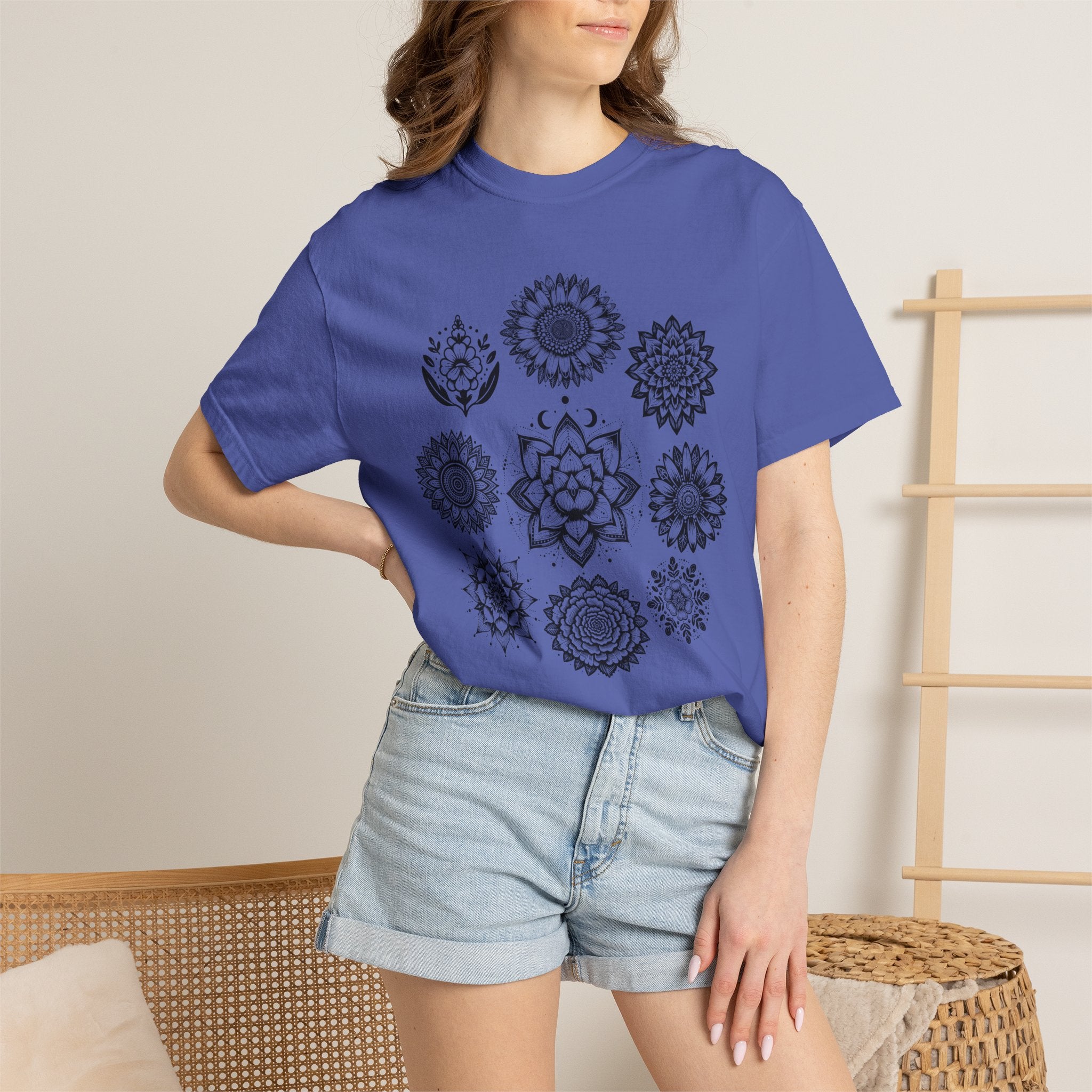 Boho Flower Collage T-Shirt - Floral Graphic Tee