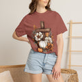 Faithful Fall Cross T-Shirt — Pumpkin & Floral Autumn Christian Tee. Midnight Eye, LLC