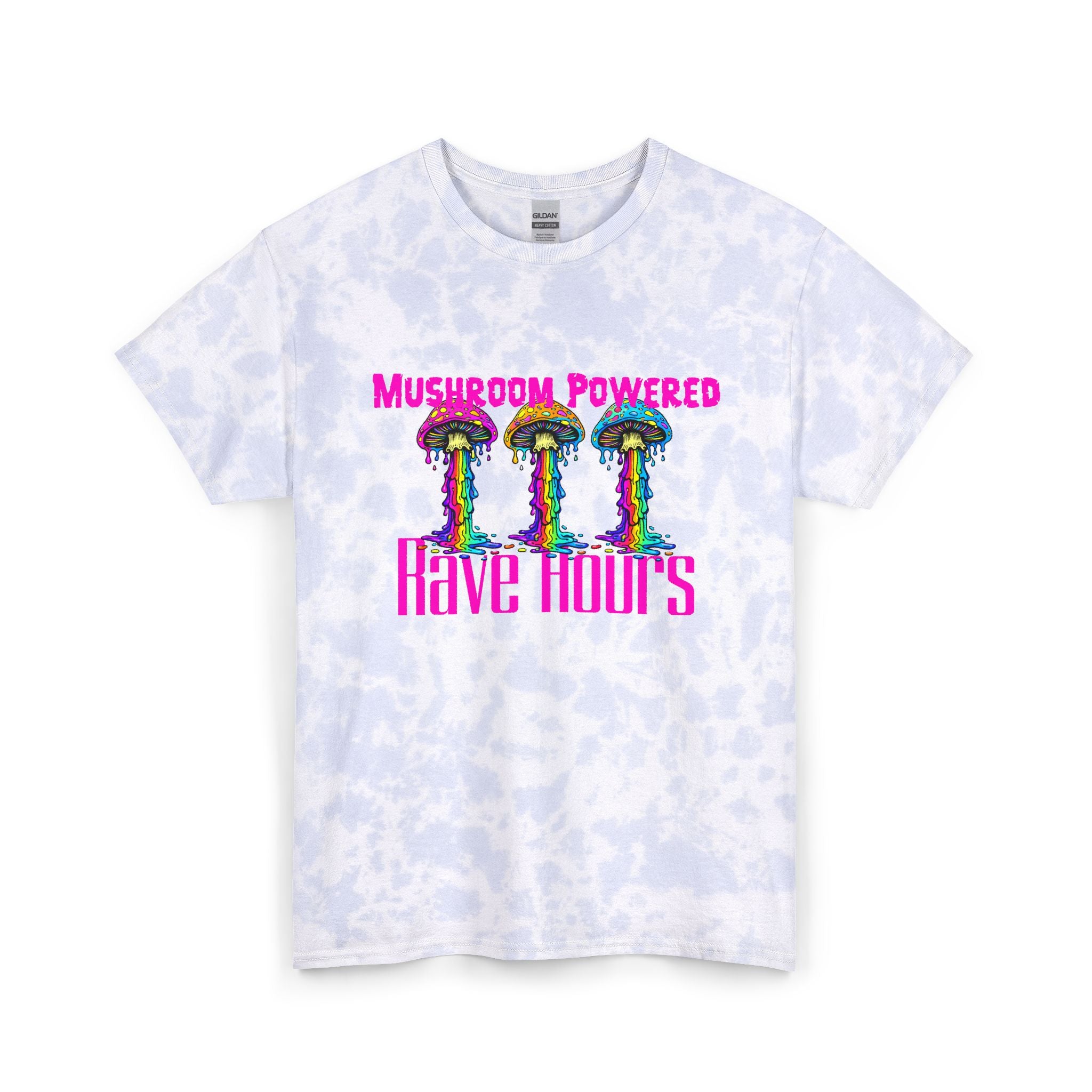 Tie Dye T‑Shirt — "Sleep All Day, Rave All Night" Psychedelic Mushroom Tee - Midnight Eye, LLC