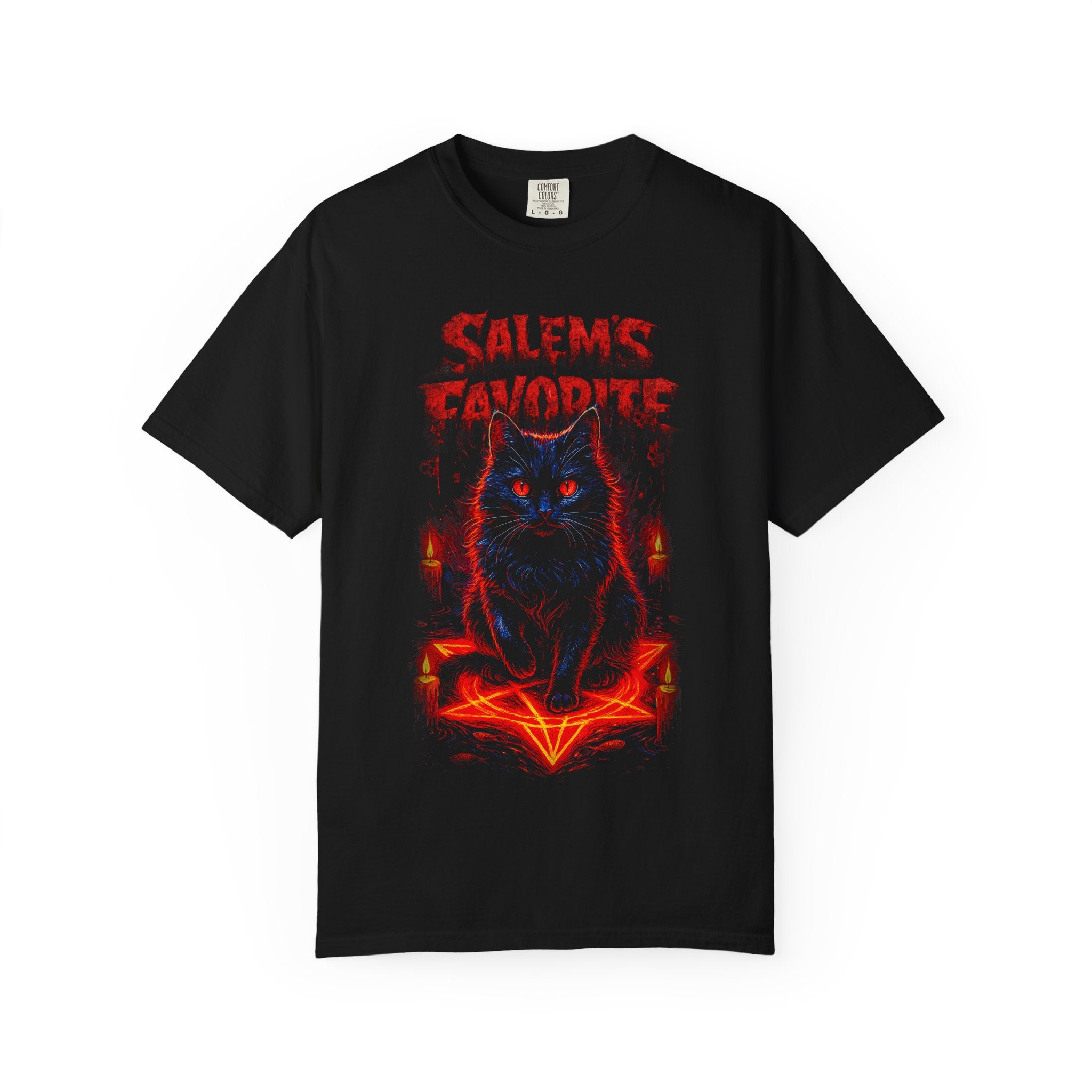 Salem's Favorite Black Cat T-Shirt — Occult Witchy Halloween Graphic Tee. Midnight Eye, LLC