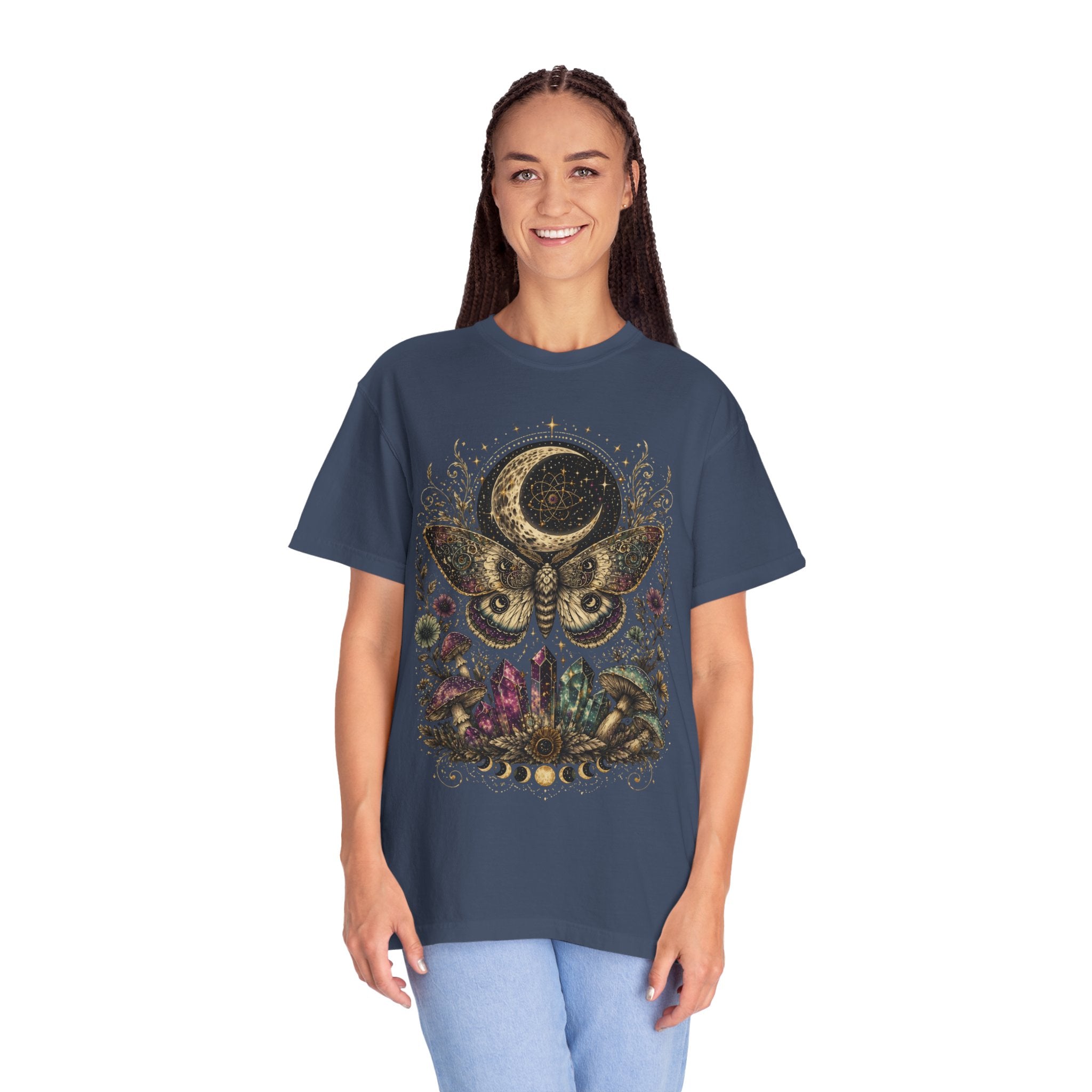 Mystic Moth & Moon Crystal T-Shirt - Gothic Tee