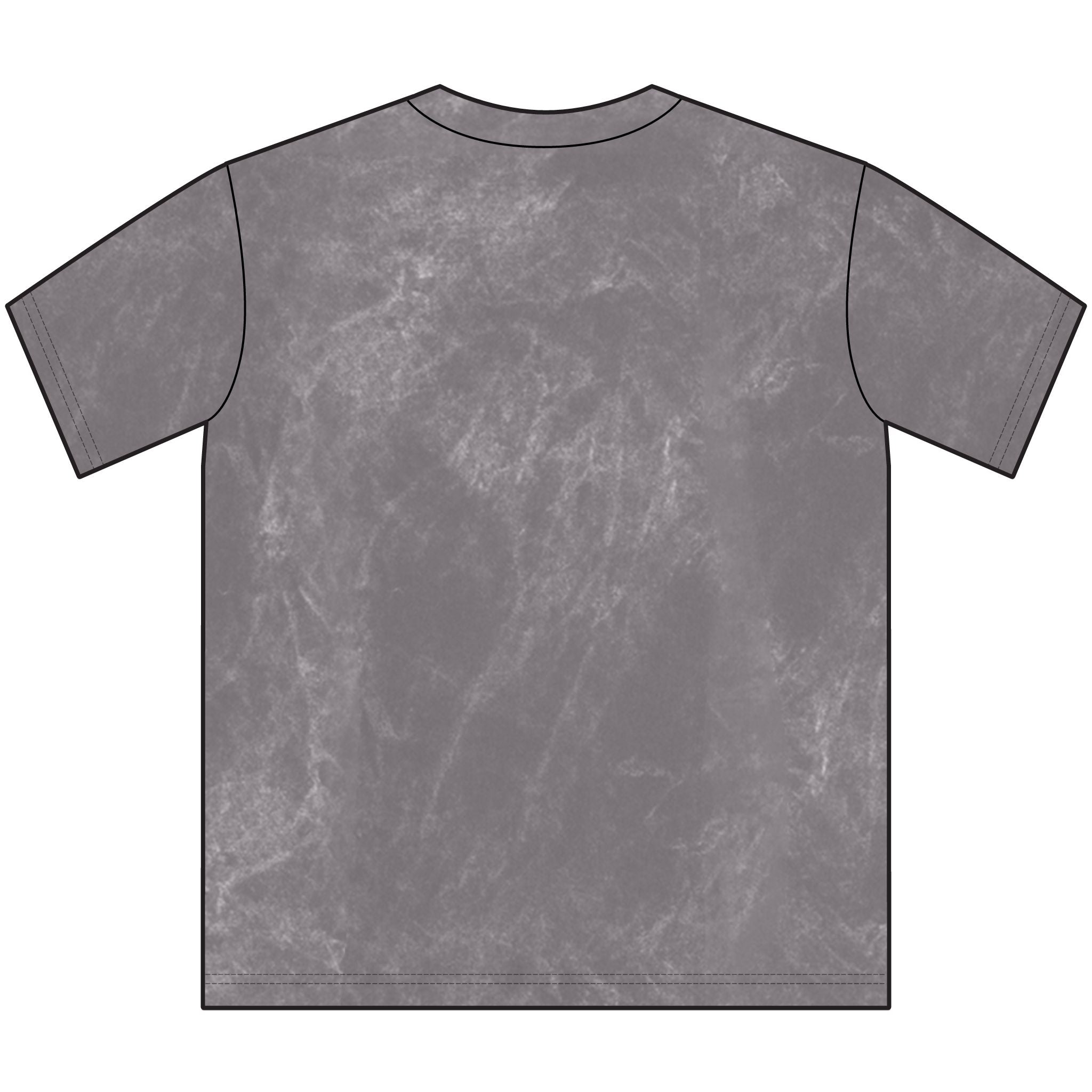 Black marble-patterned t-shirt on a white background