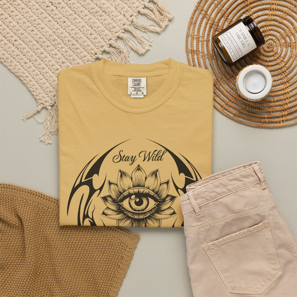 Lotus Eye Graphic T-Shirt — Cybergoth / Cyberpunk Floral Tee. Midnight Eye, LLC