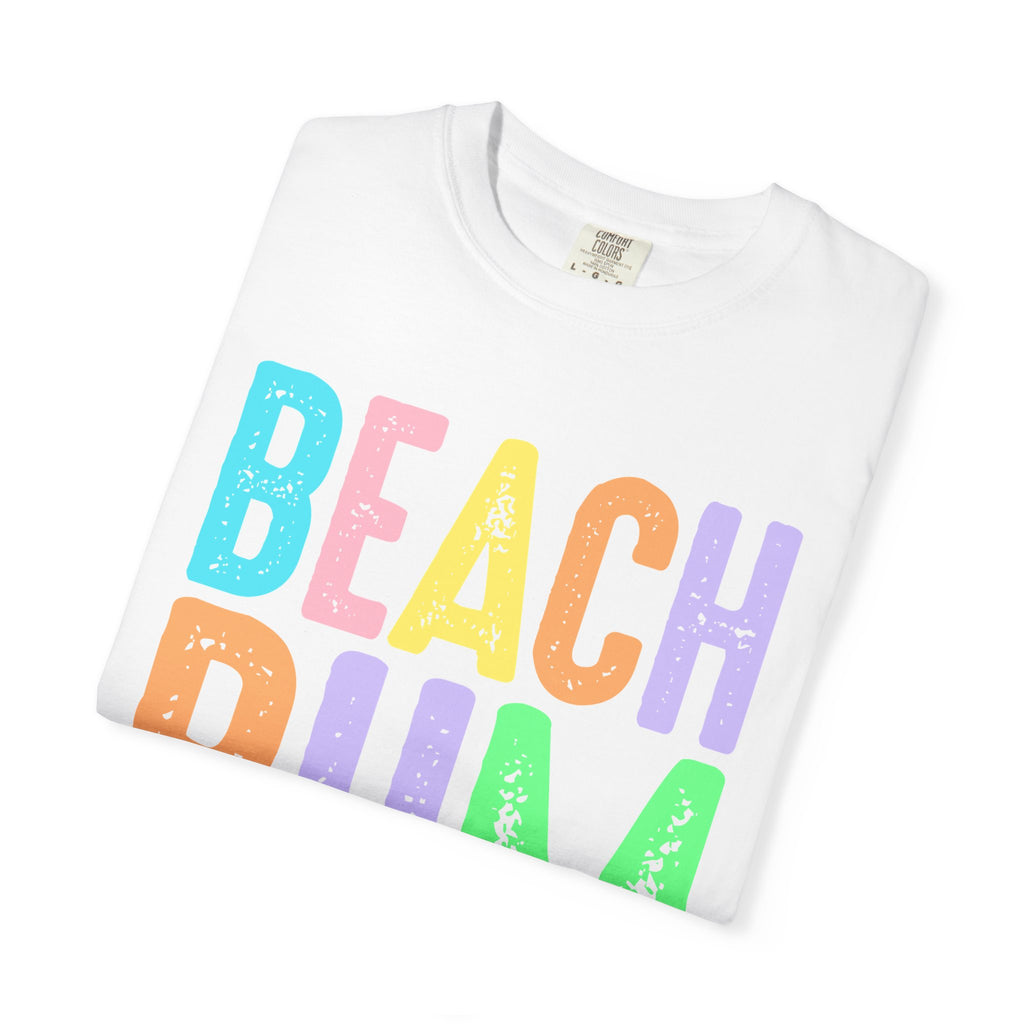 Beach Bum Summer T-Shirt — Bright Colorful Beach Tee. Midnight Eye, LLC