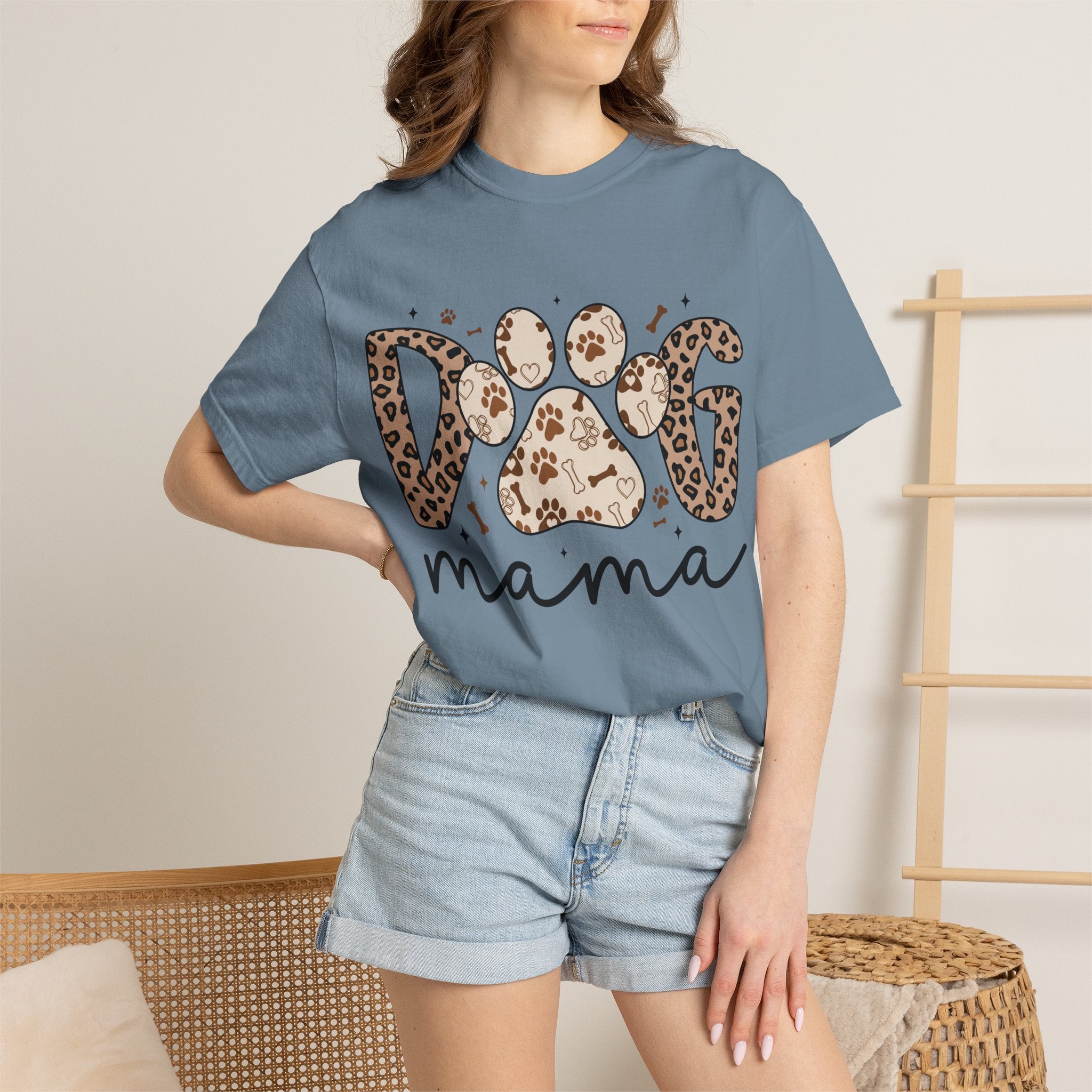 Dog Mama Leopard Paw T-Shirt – Cute Animal Print Tee for Pet Lovers. Midnight Eye, LLC