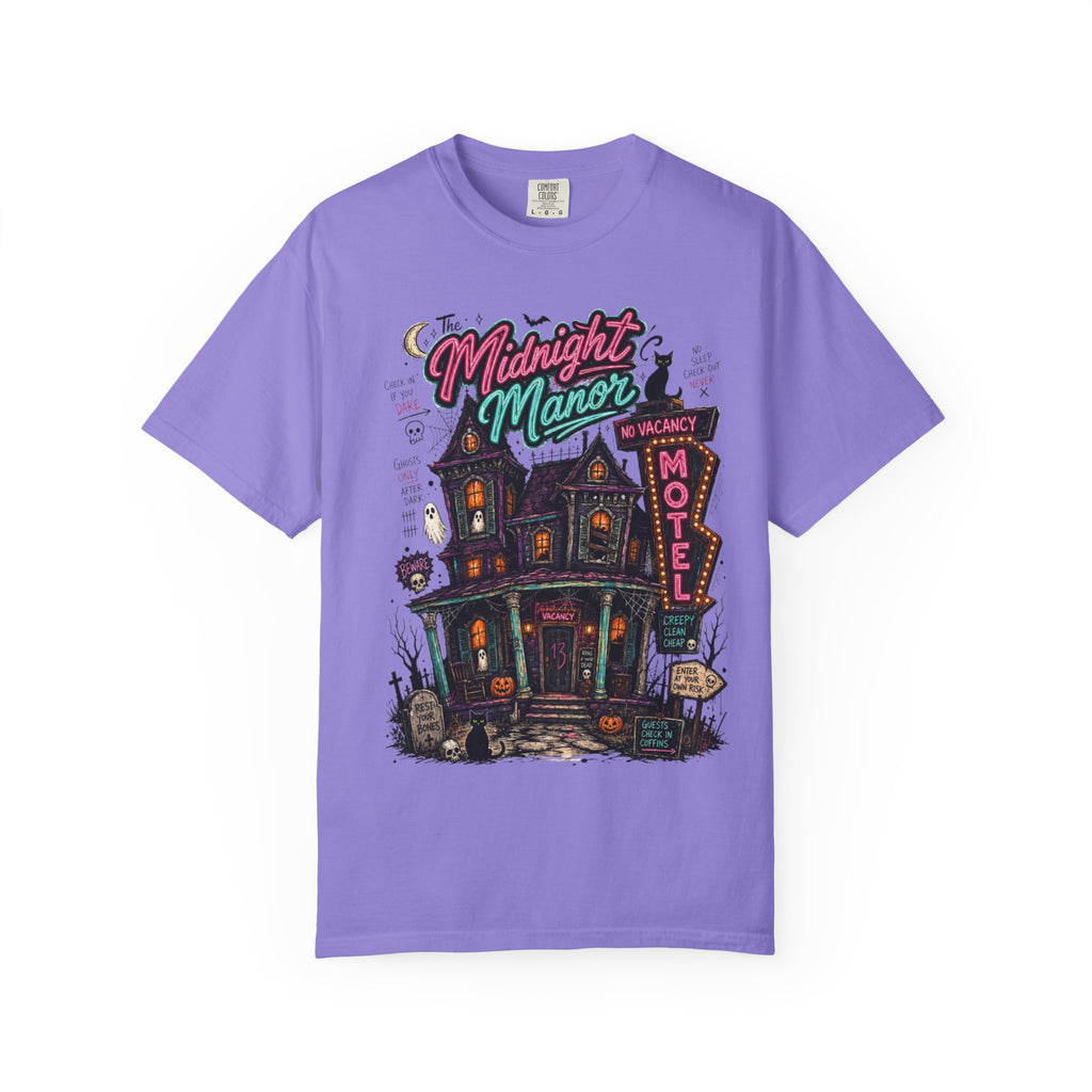Midnight Manor Motel T-Shirt — Haunted House Horror Tee. Midnight Eye, LLC