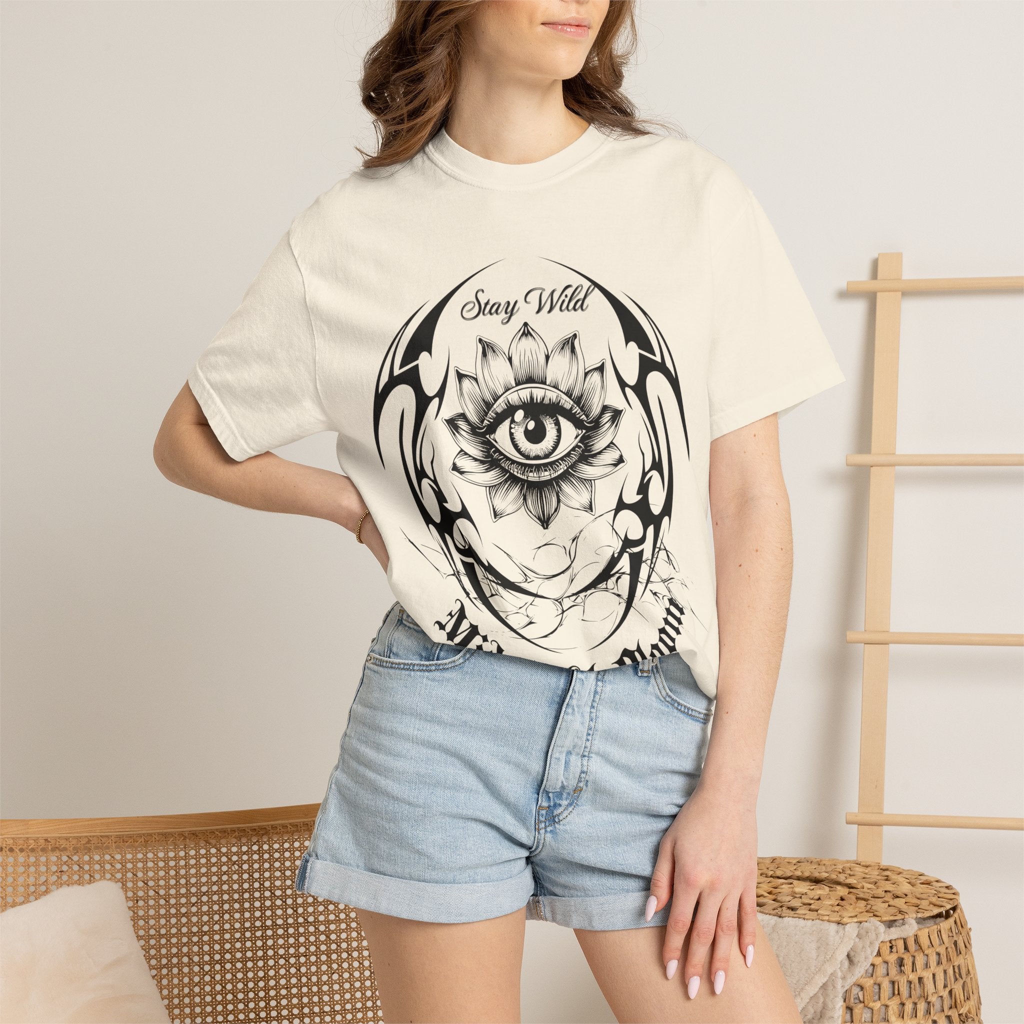 Lotus Eye Graphic T-Shirt — Cybergoth / Cyberpunk Floral Tee
